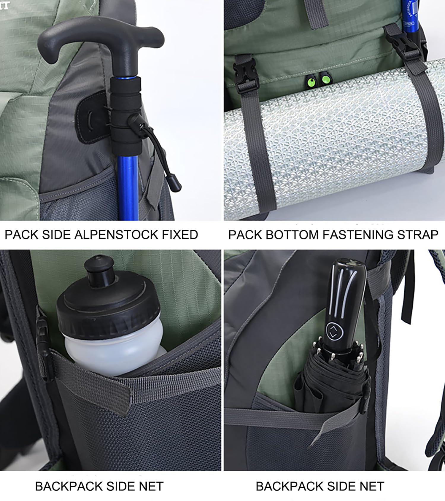 Bseash 50L Water-Resistant Lightweight Hiking Backpack