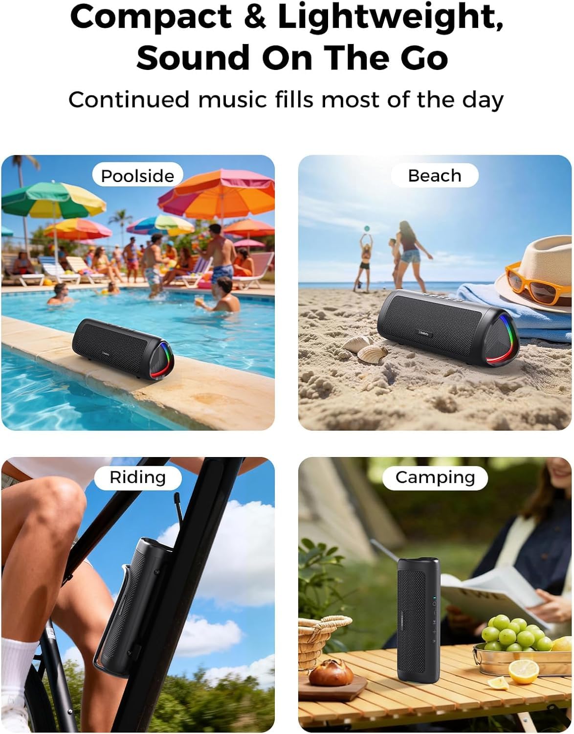 BolaButty 20W Waterproof Bluetooth Speaker, 24-Hour Playtime