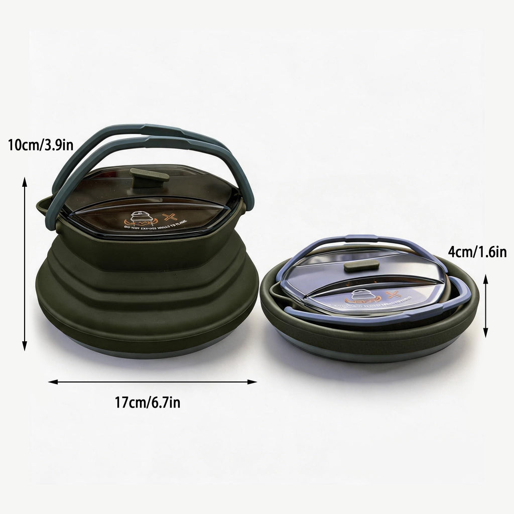CAMPWOLF HEX 1L Collapsible Silicone Camping Kettle
