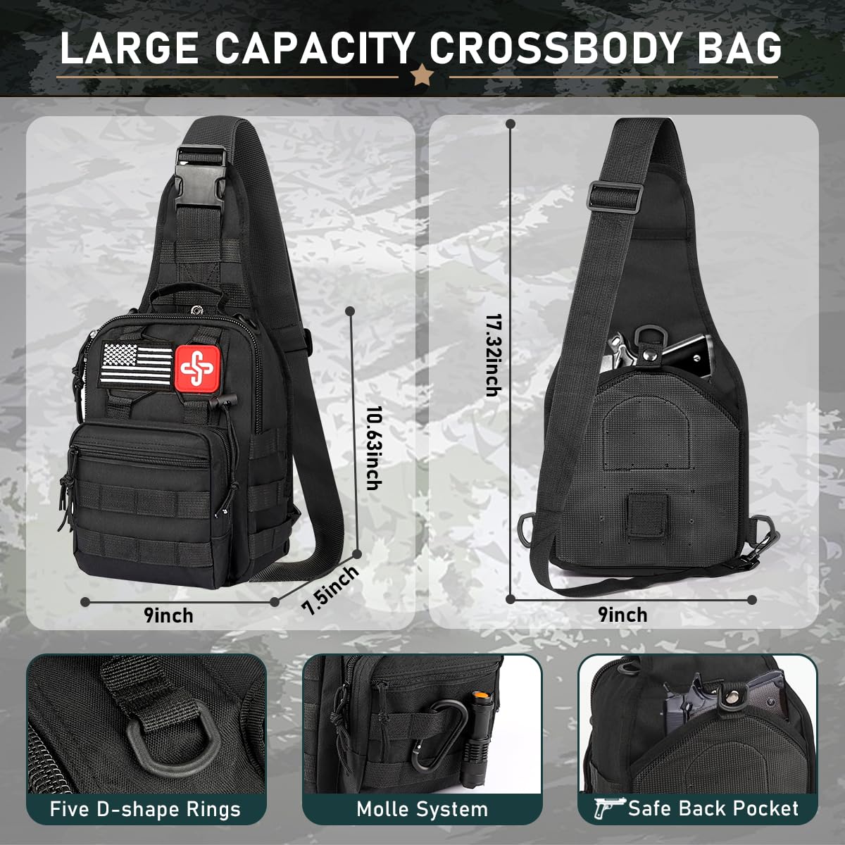 262-Piece Emergency Survival Kit with First Aid Crossbody Bag