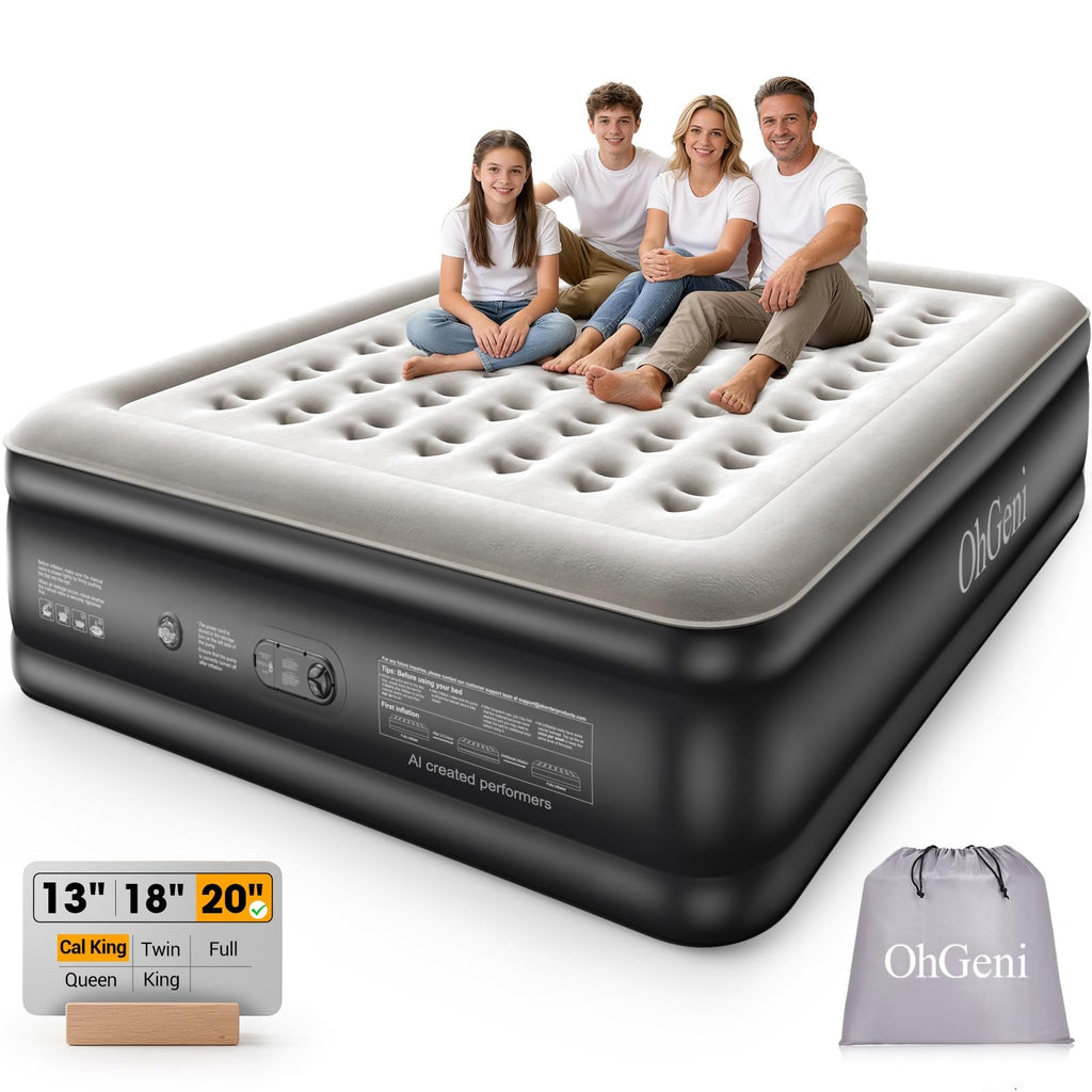 OhGeni Inflatable Air Mattress with Built-In Pump