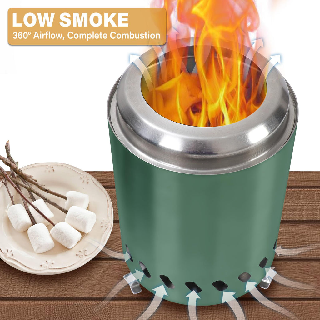 HGD Portable Mini Smokeless Tabletop Fire Pit with Travel Bag