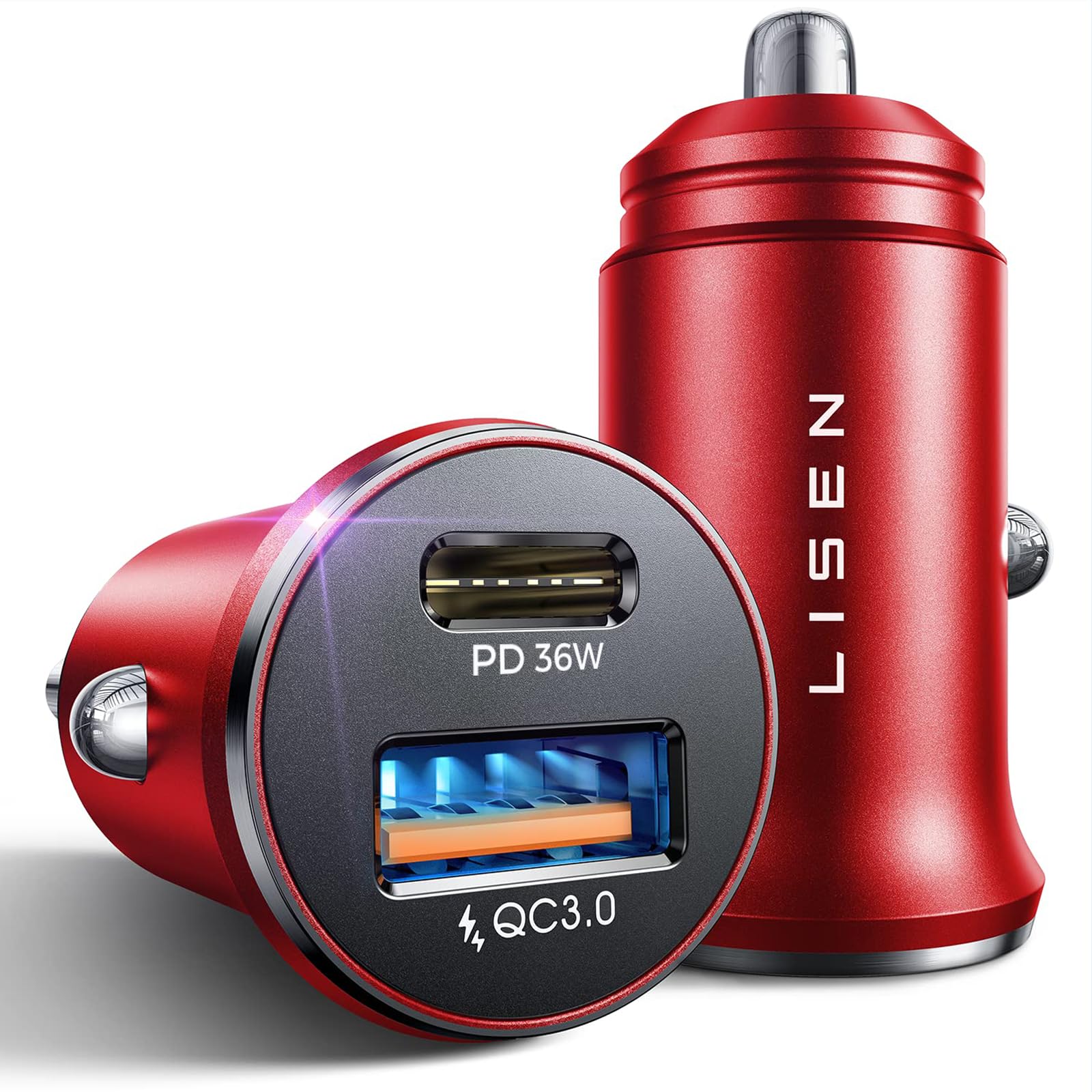 LISEN 95W Dual-Port USB-C Fast Car Charger Adapter