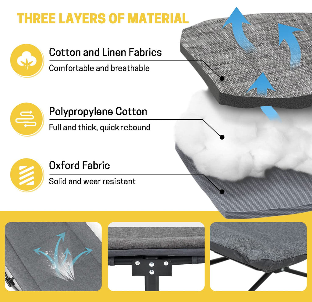ATORPOK Heavy-Duty Padded Camping Cot with Carry Bag