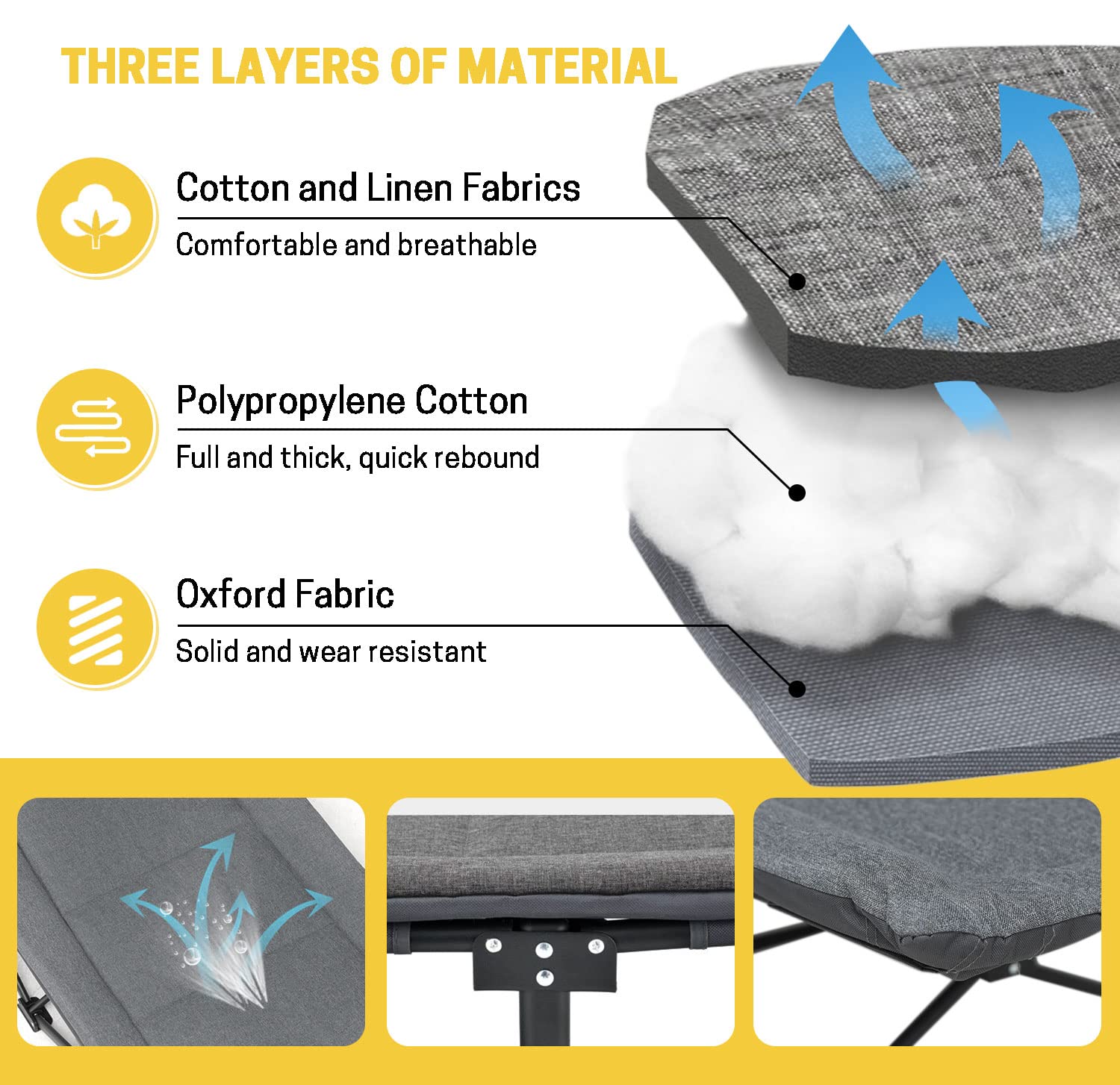 ATORPOK Heavy-Duty Padded Camping Cot with Carry Bag