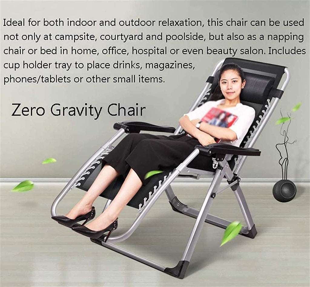 Lightweight Zero-Gravity Reclining Camping Chair with Cushion