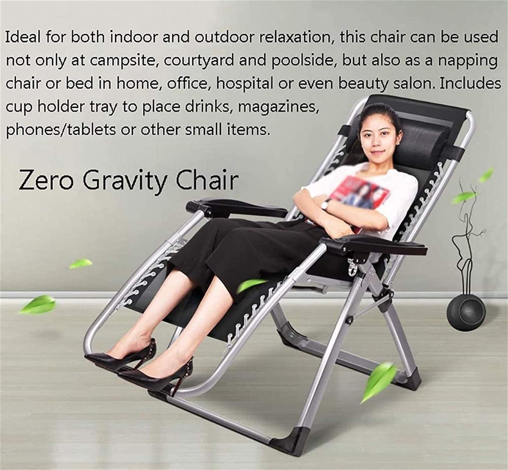 Lightweight Zero-Gravity Reclining Camping Chair with Cushion