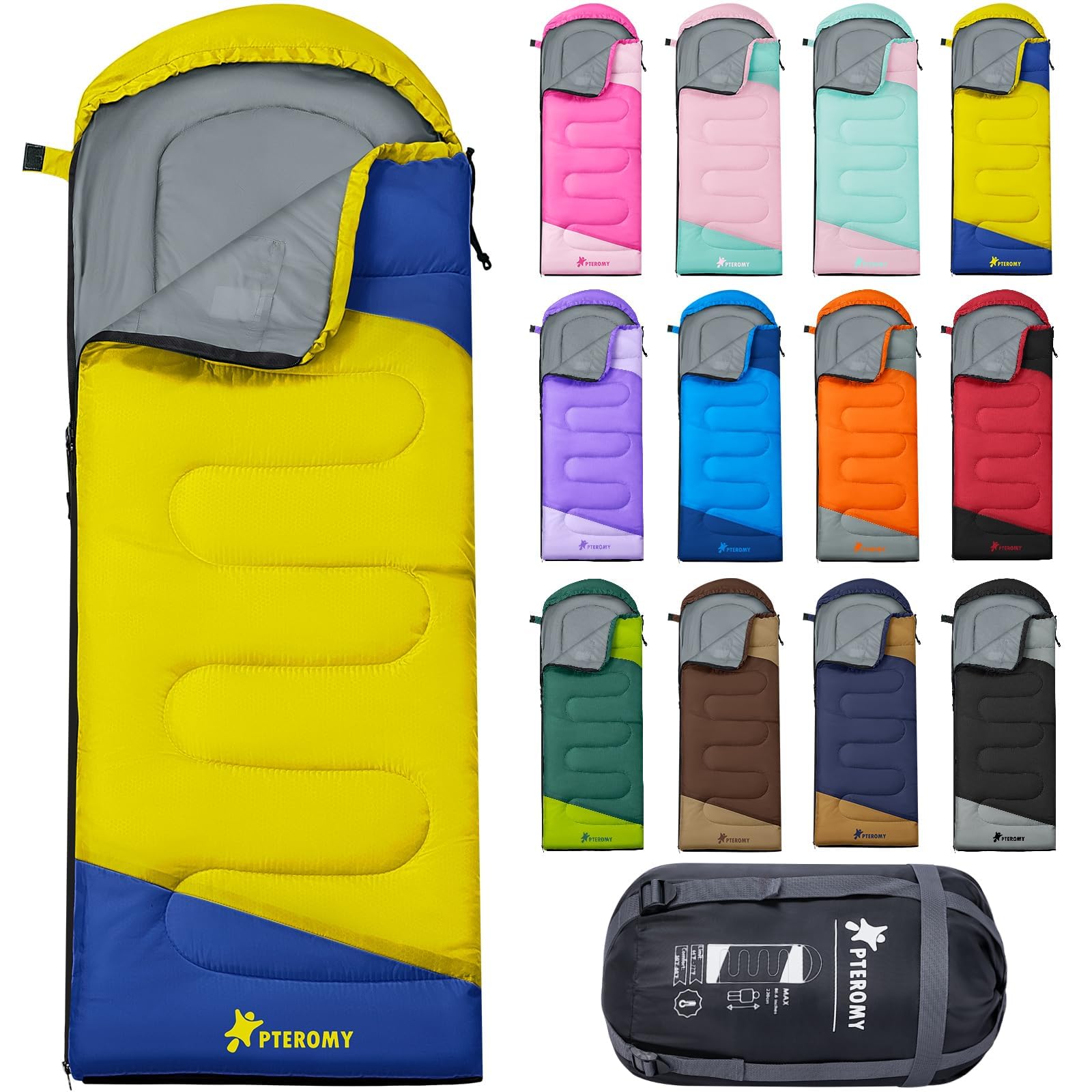 PTEROMY Lightweight Water-Resistant Camping Sleeping Bag