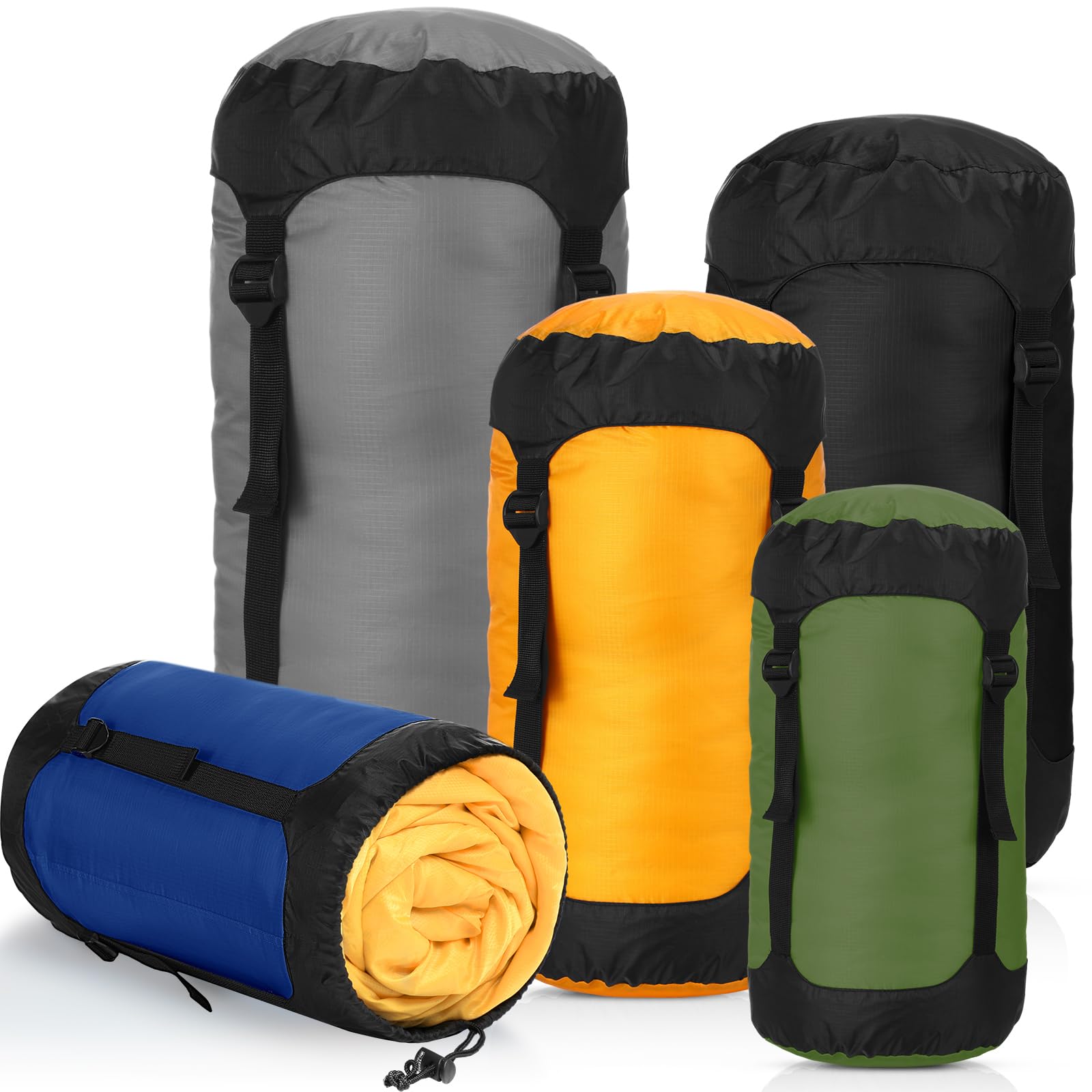 GliCraft 5-Piece Compression Sack Set for Backpacking