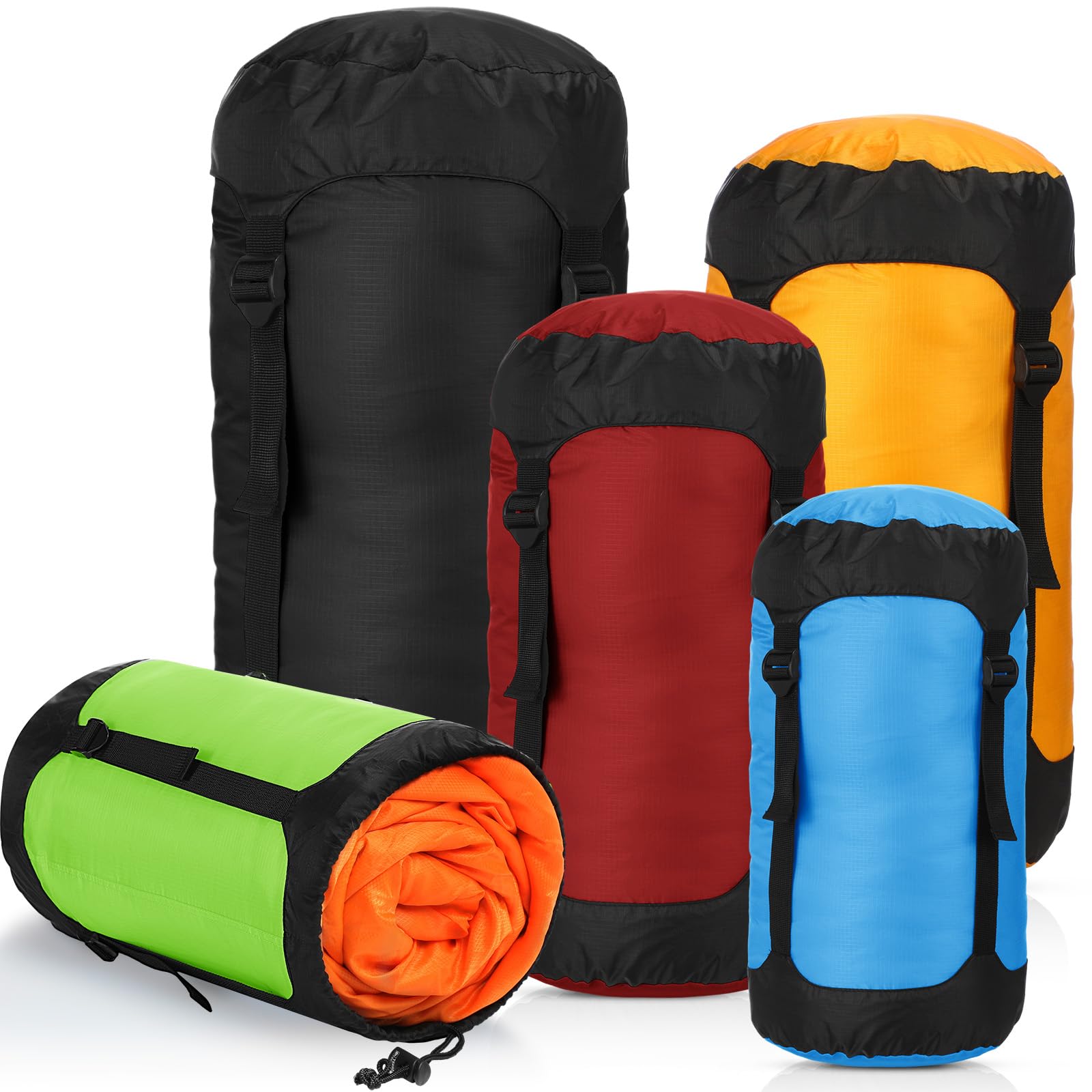 GliCraft 5-Piece Compression Sack Set for Backpacking