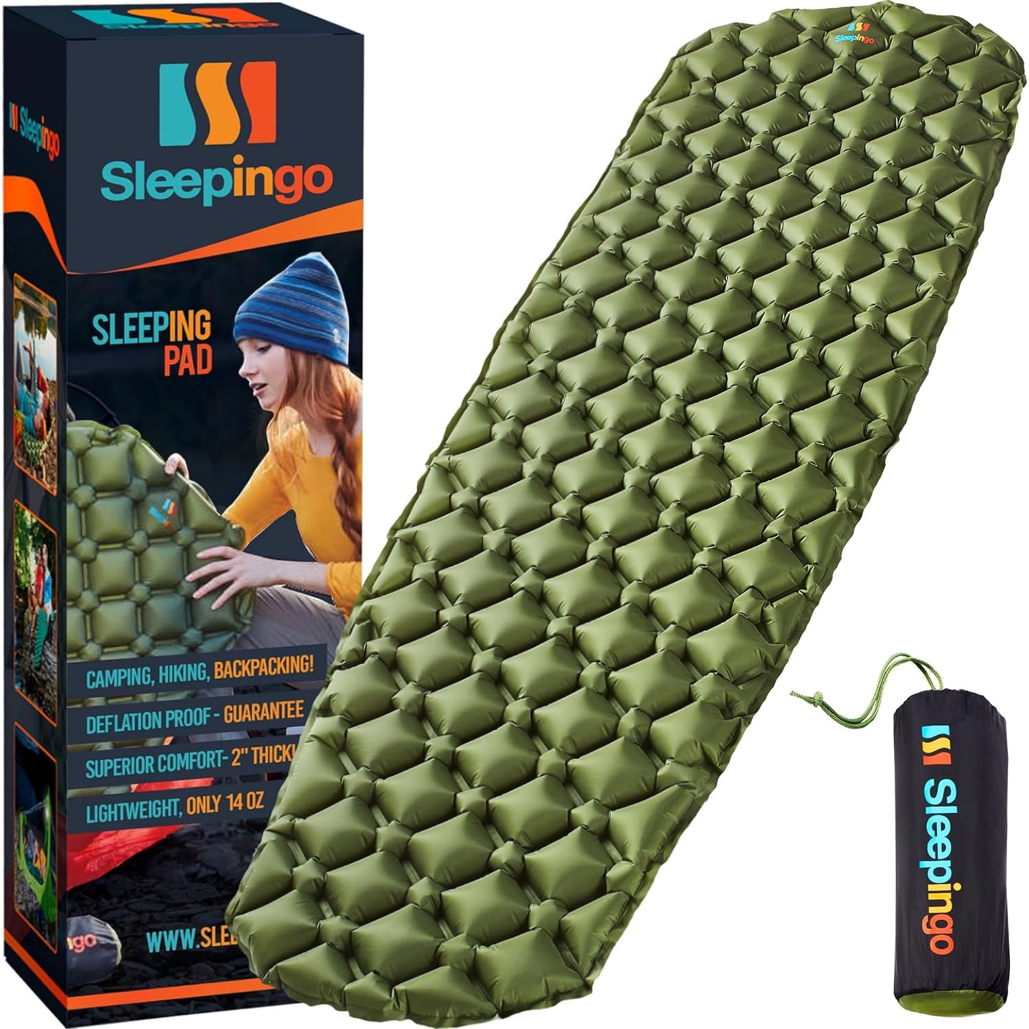 Sleepingo Ultralight Inflatable Sleeping Mat for Backpacking