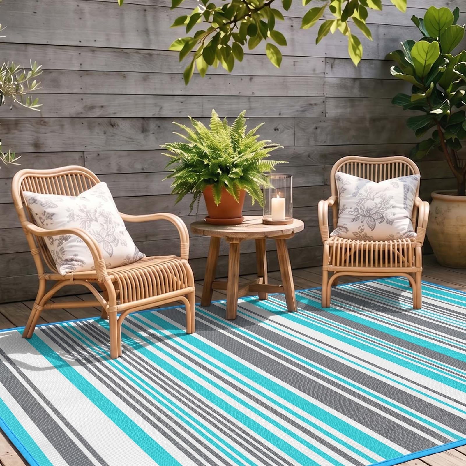 Waterproof Reversible Outdoor Camping Rug for RV and Patio