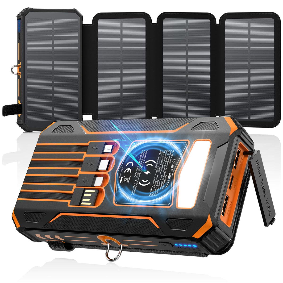SOARAISE 48,000mAh Wireless Solar Charger Power Bank