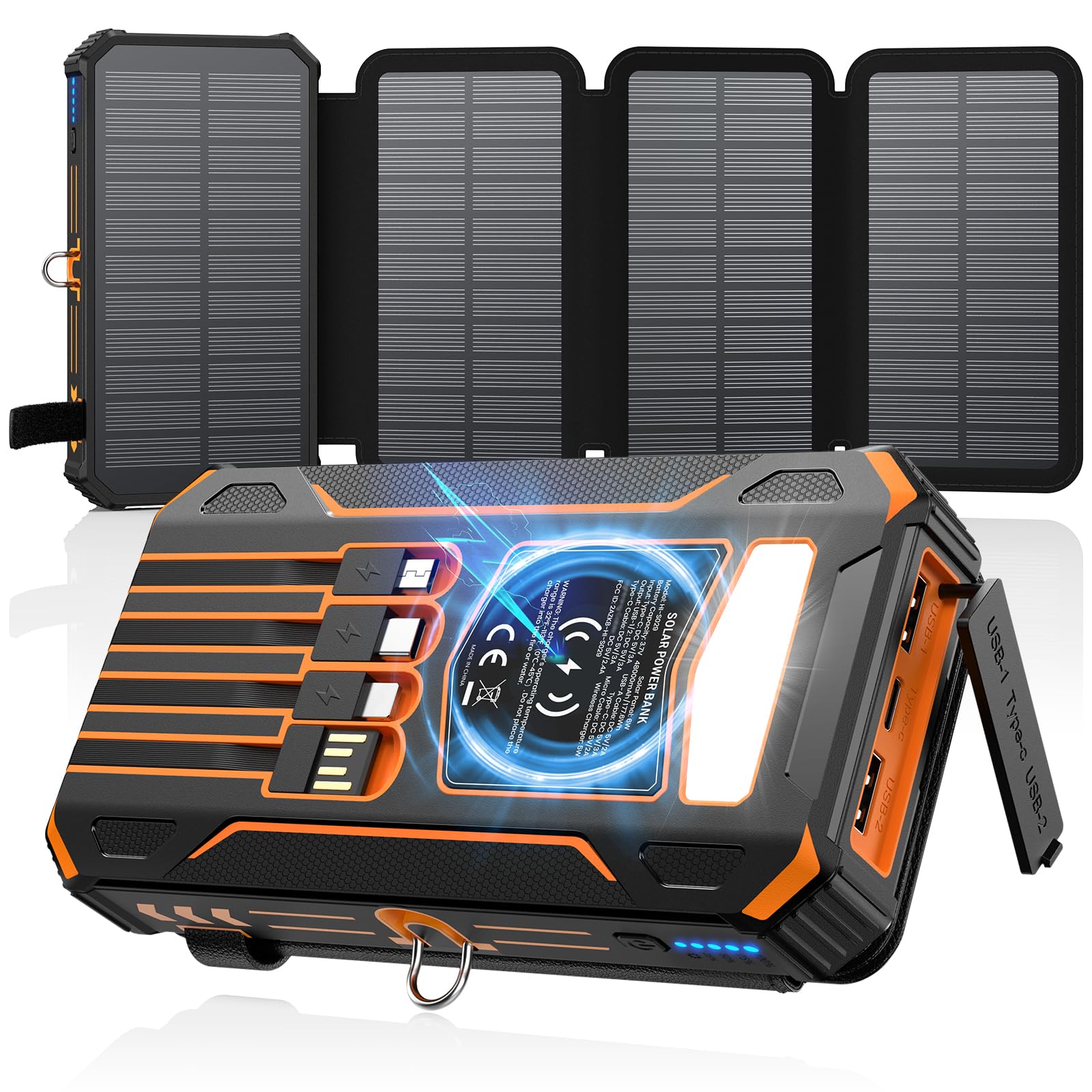 SOARAISE 48,000mAh Wireless Solar Charger Power Bank