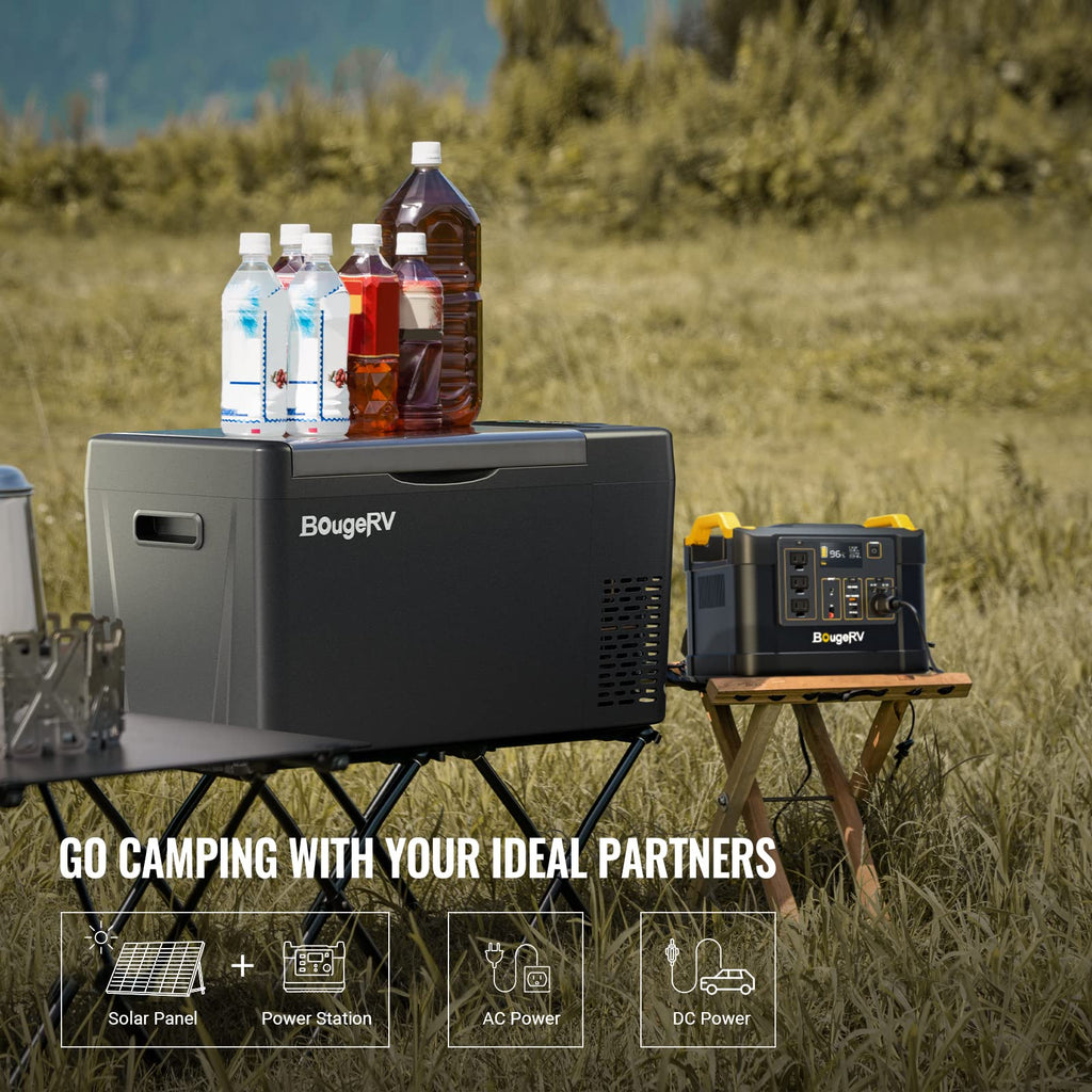 BougeRV 12V Portable Car Refrigerator Freezer for Camping