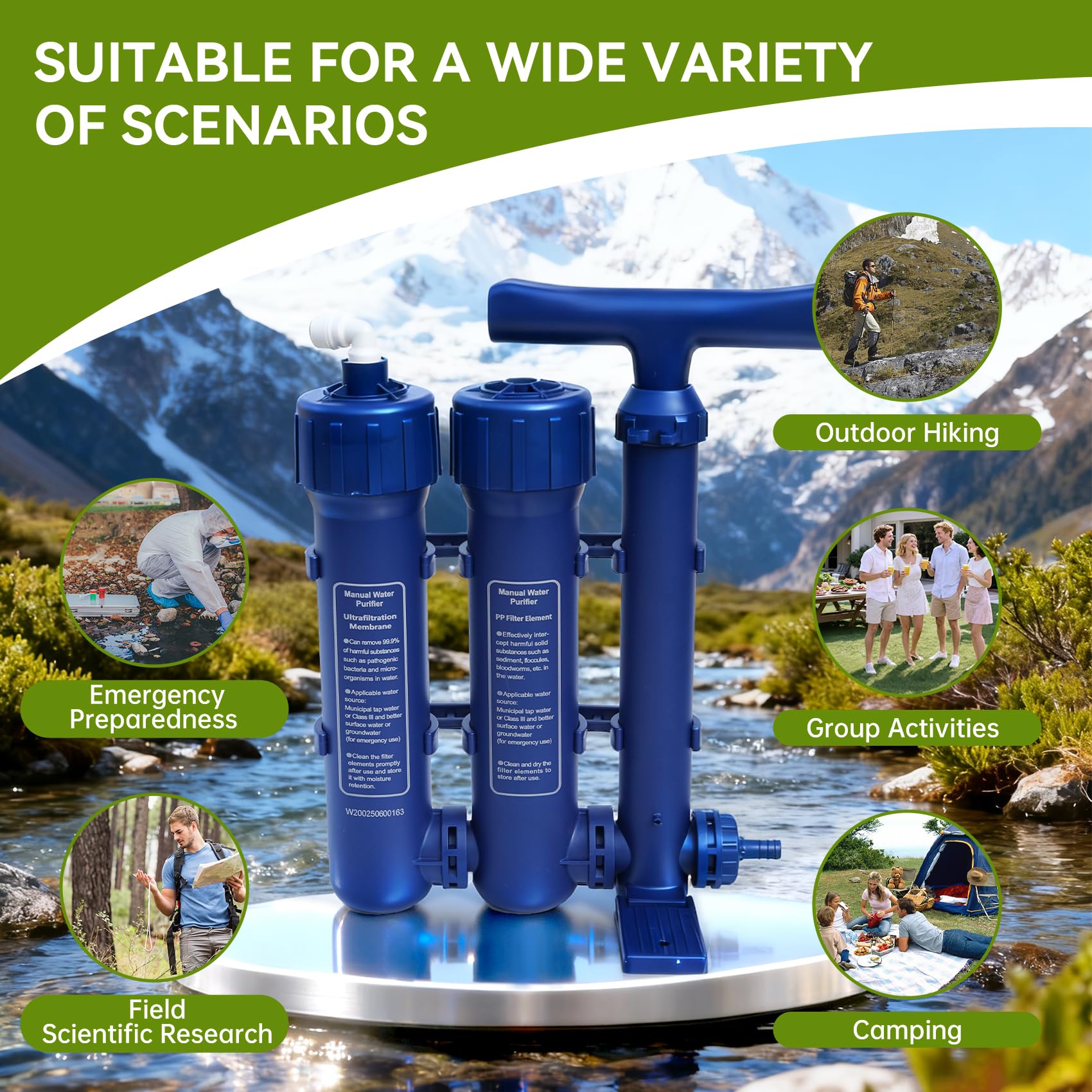 3-Stage High-Volume Portable Survival Water Filter System