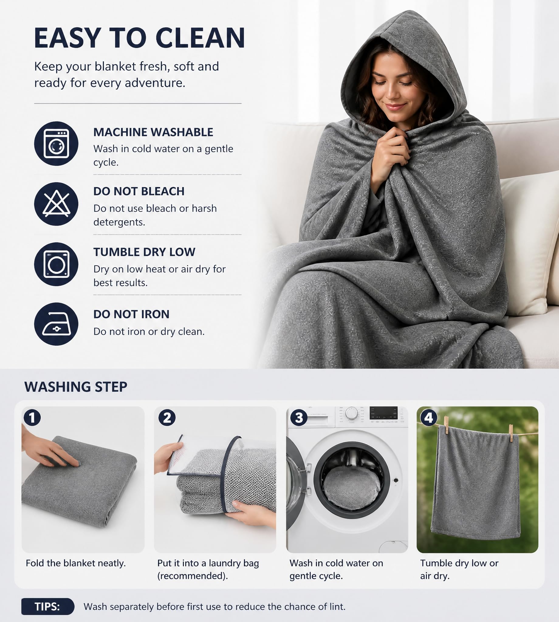 JQZXHQ Adult Wearable Sleep Pod with Hood and Eye Mask