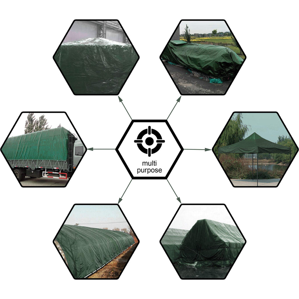 Cartman 8-Mil Green Waterproof Poly Tarp Cover