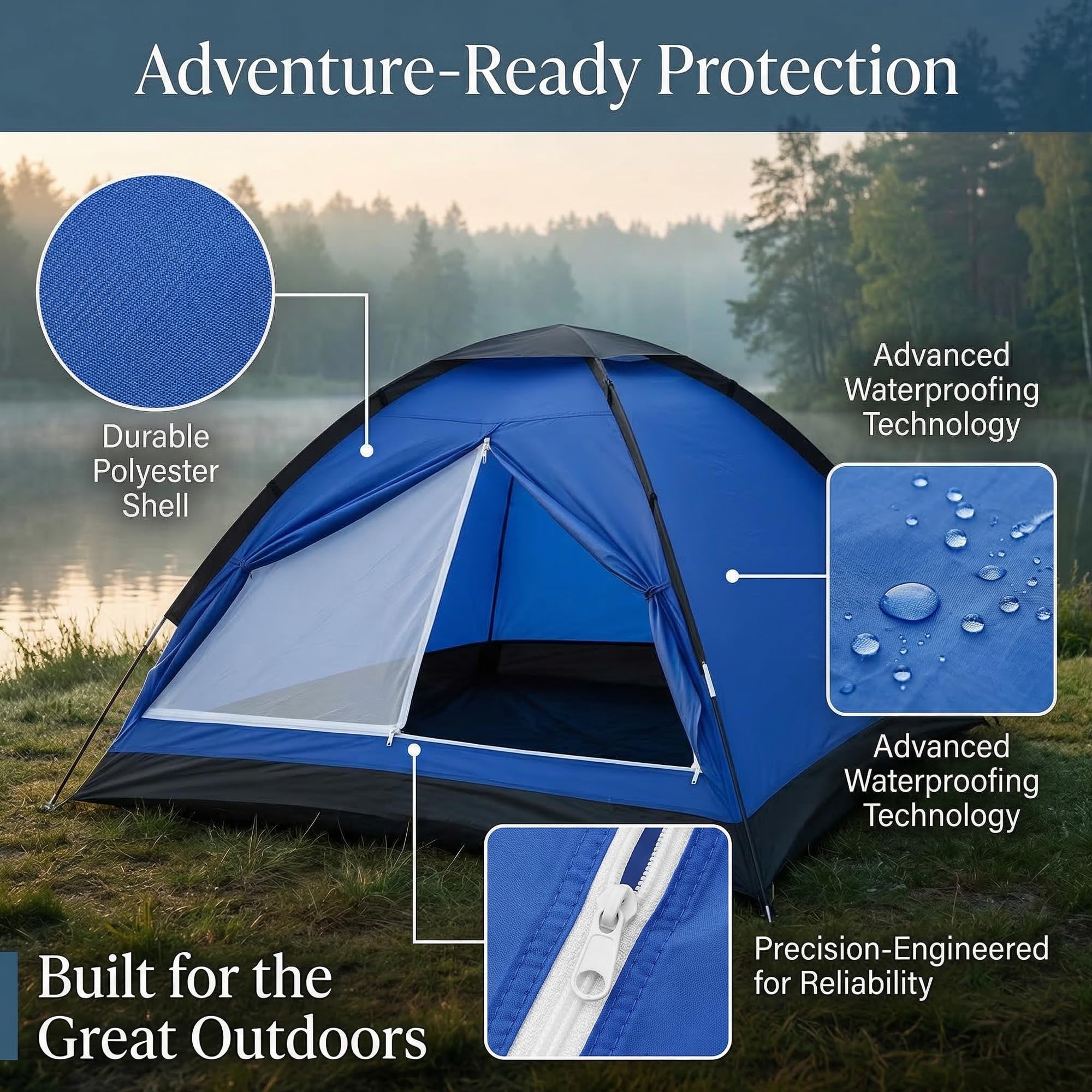XL Lightweight Waterproof 1–2 Person Camping Tent