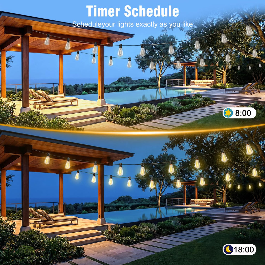 Skoiuc Smart Outdoor String Lights with App Control