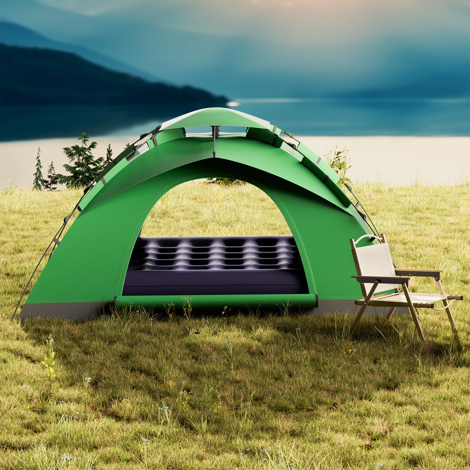 Talent Star 8-Piece 2-Person Camping Tent Set with Rainfly