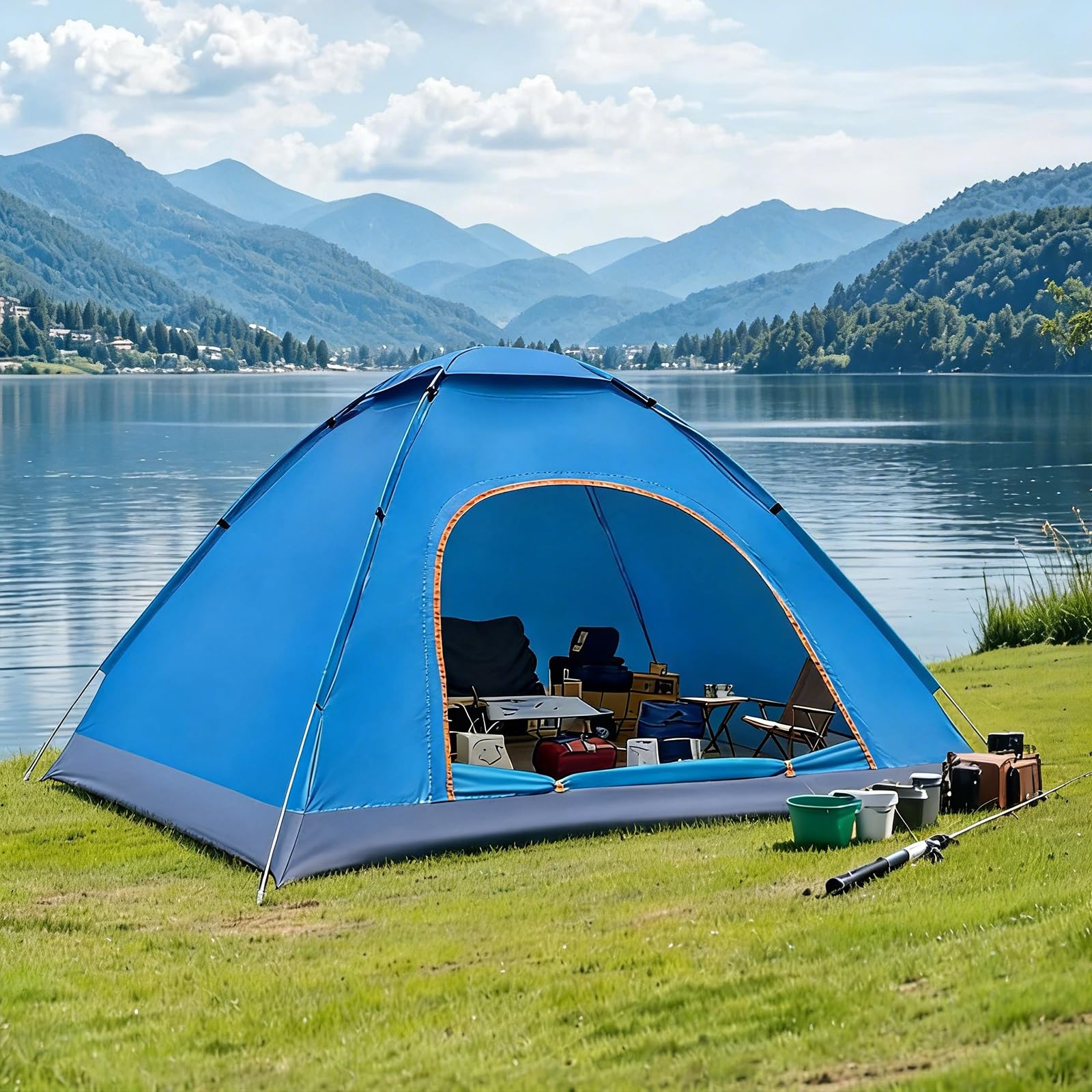 Lightweight 2-Person Pop-Up Camping Tent with Carry Bag