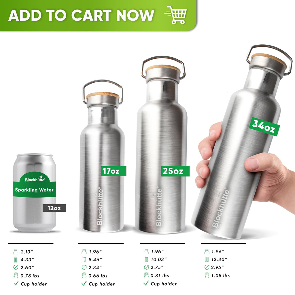 Blockhütte Vacuum-Insulated Stainless Steel Water Bottle