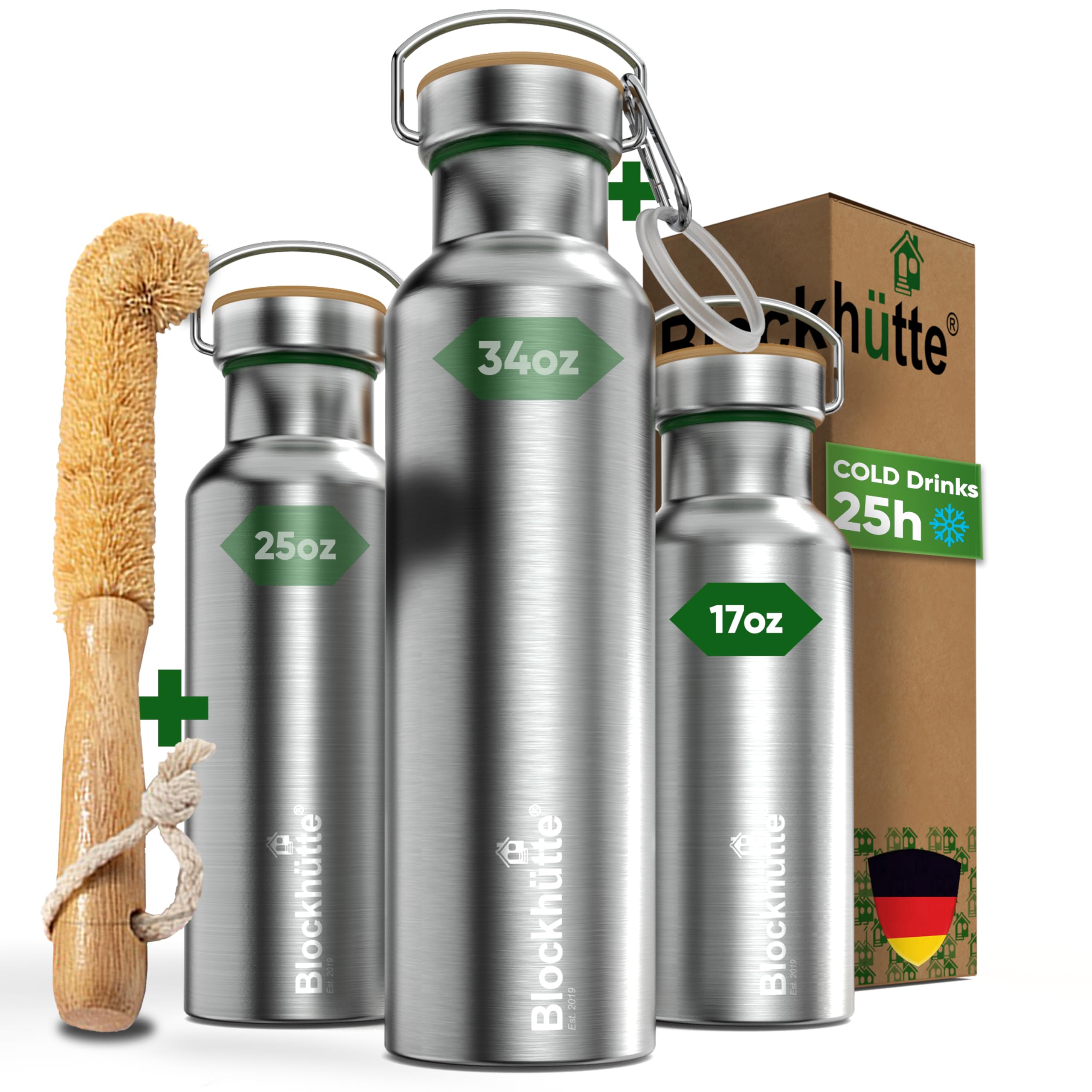 Blockhütte Vacuum-Insulated Stainless Steel Water Bottle