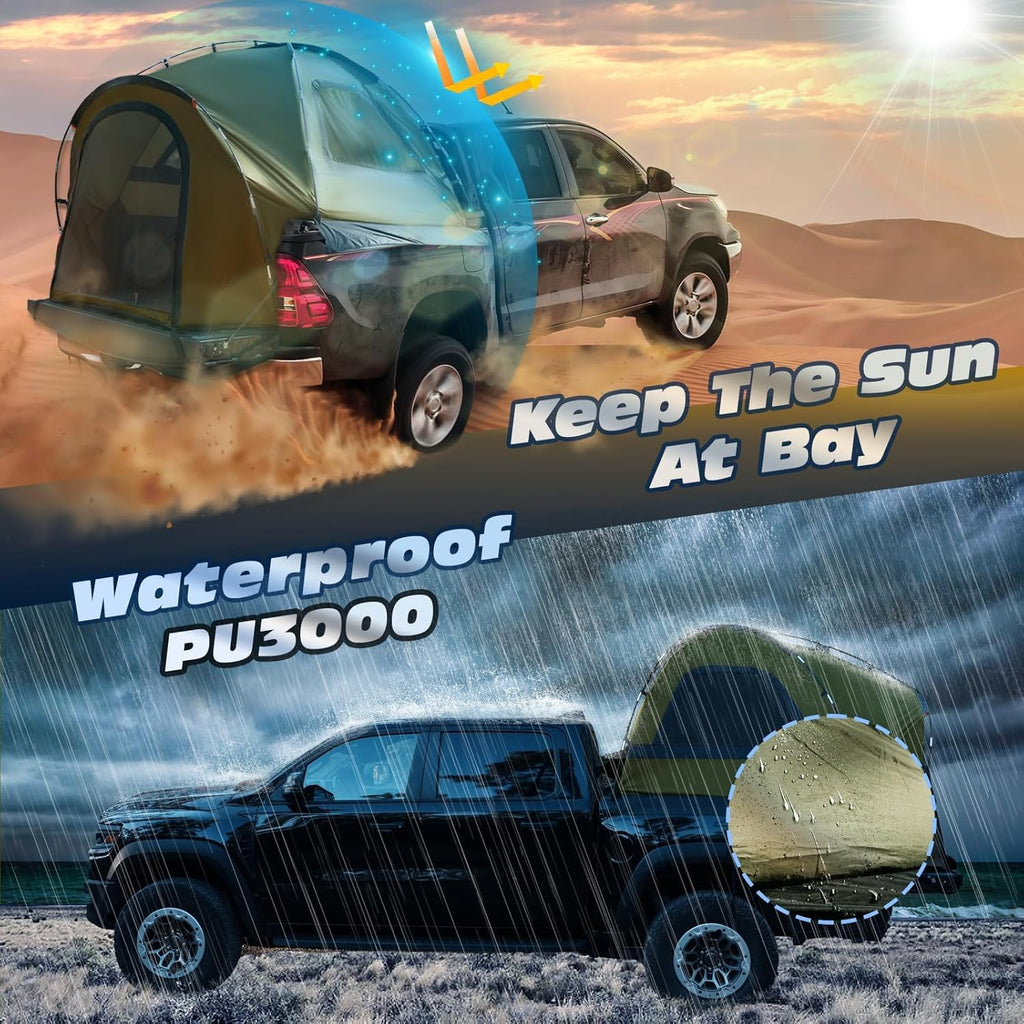 Waterproof PU3000mm 2–3 Person Pickup Truck Bed Tent