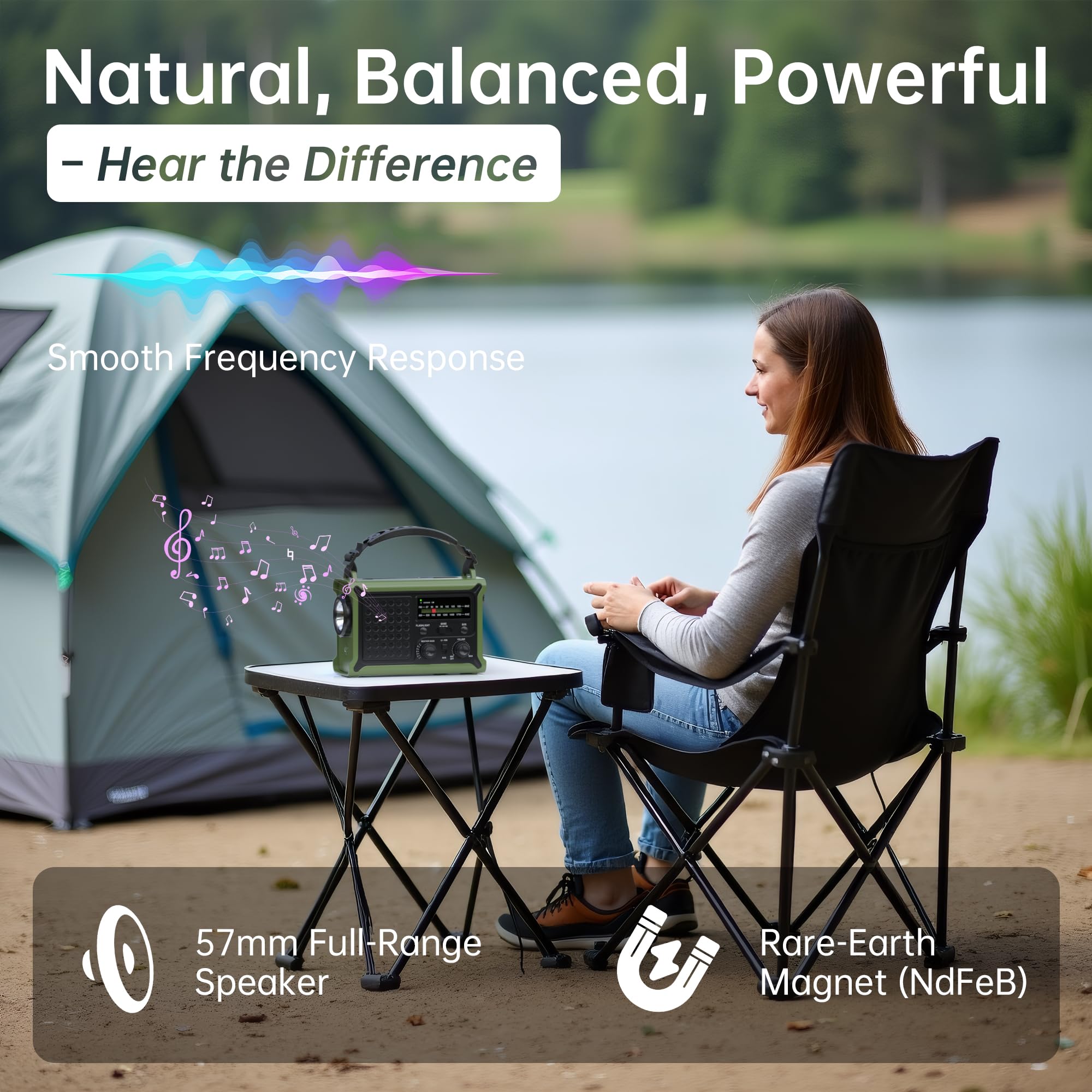 12,000mAh Solar Hand-Crank Emergency Radio with Clear Signal