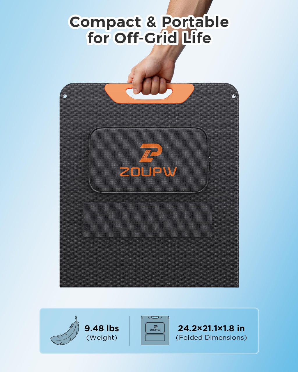 ZOUPW Portable Solar Panel for Camping and Travel