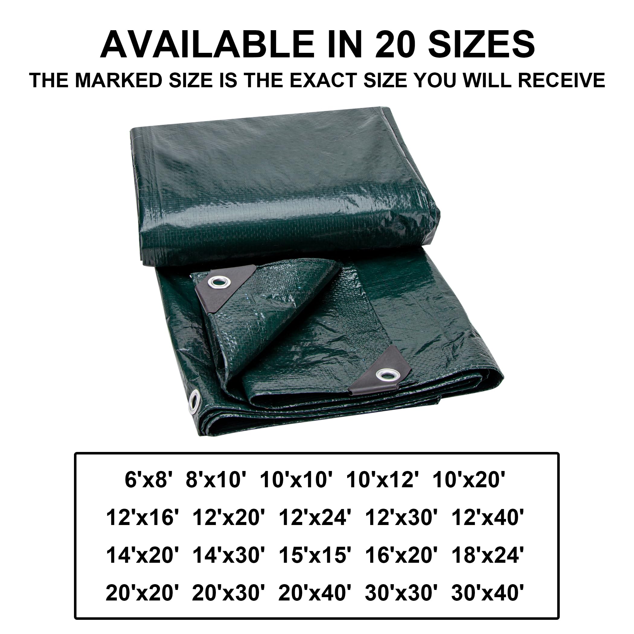 Cartman 8-Mil Green Waterproof Poly Tarp Cover