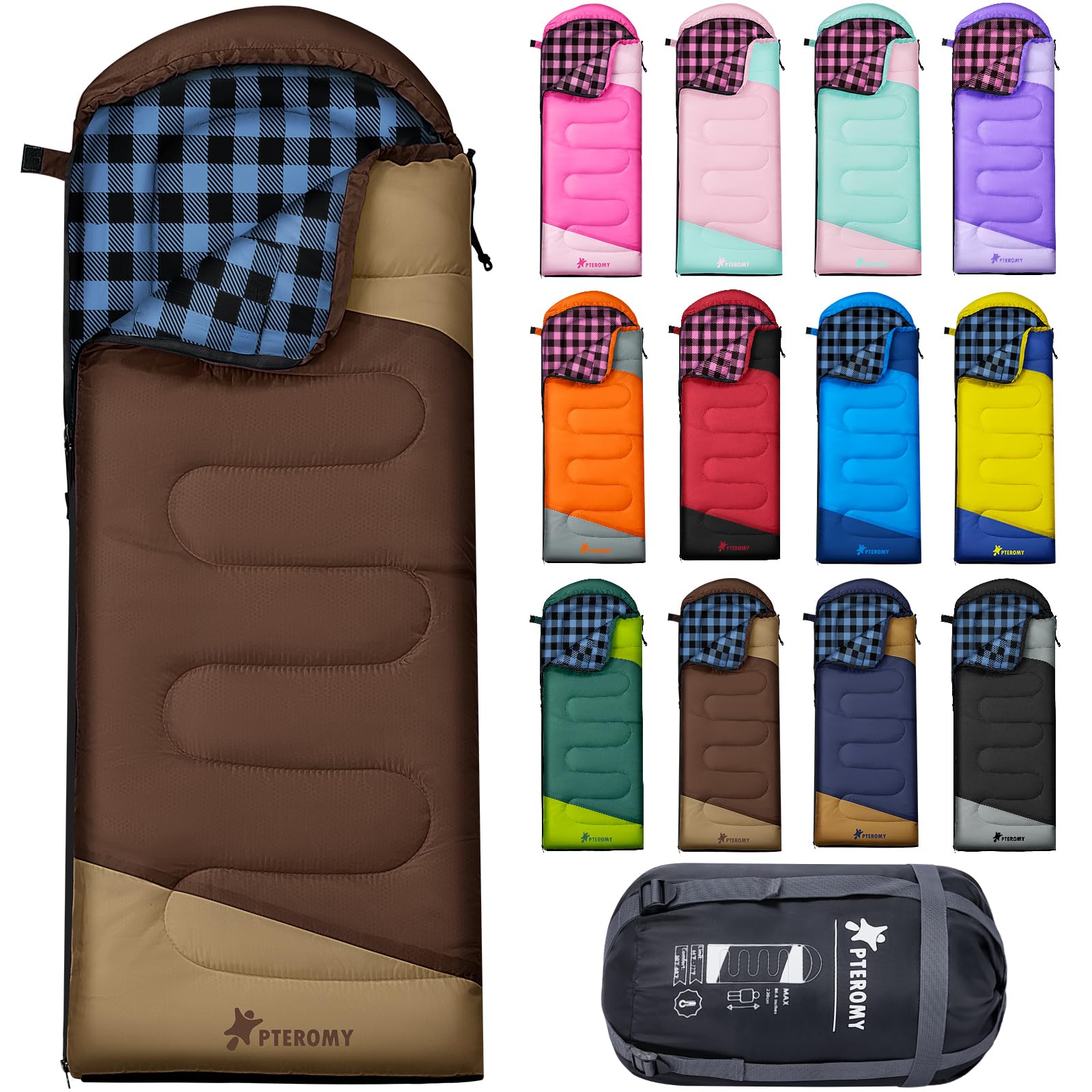 PTEROMY Lightweight Water-Resistant Camping Sleeping Bag