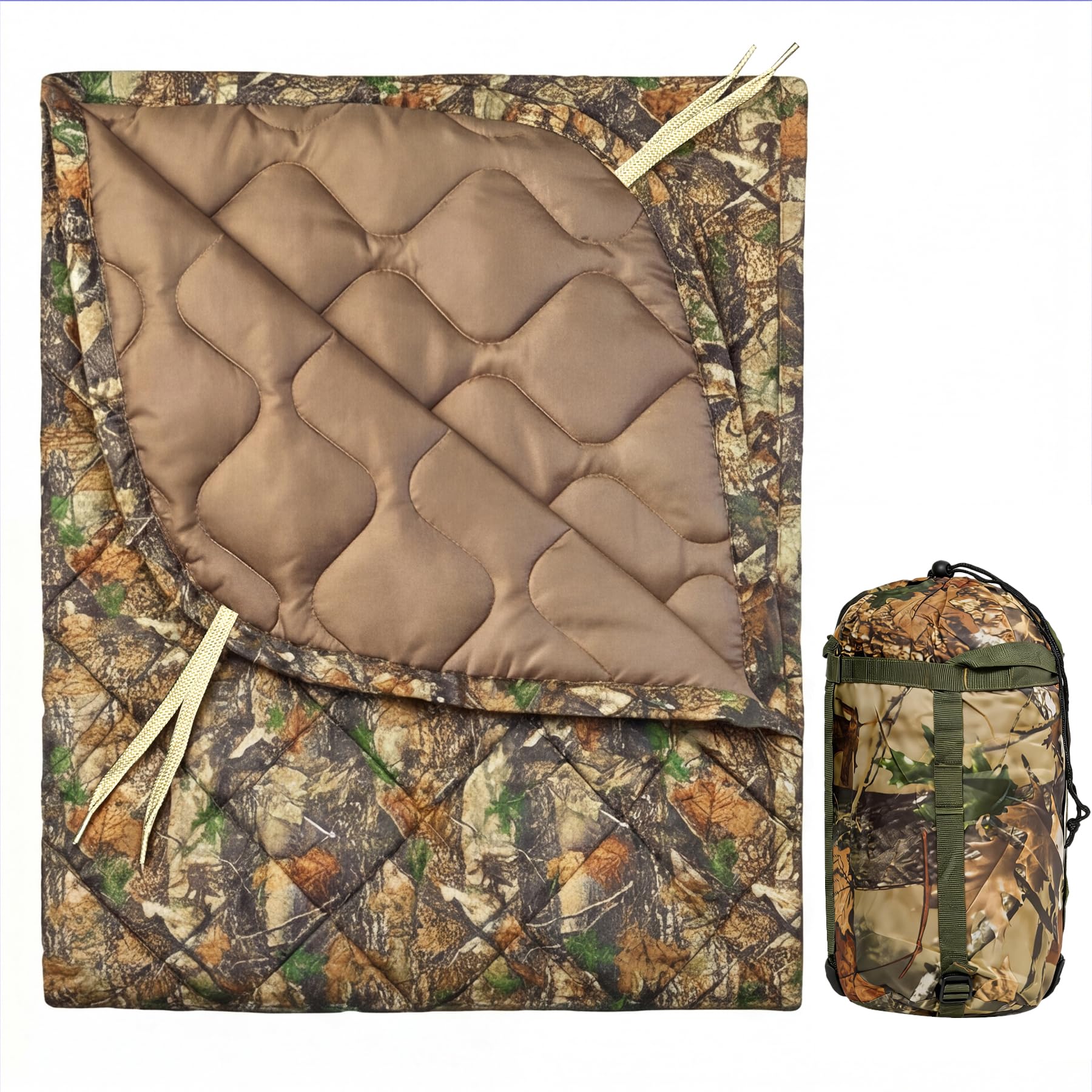 LHUTOR Insulated Camping Blanket with Compression Bag