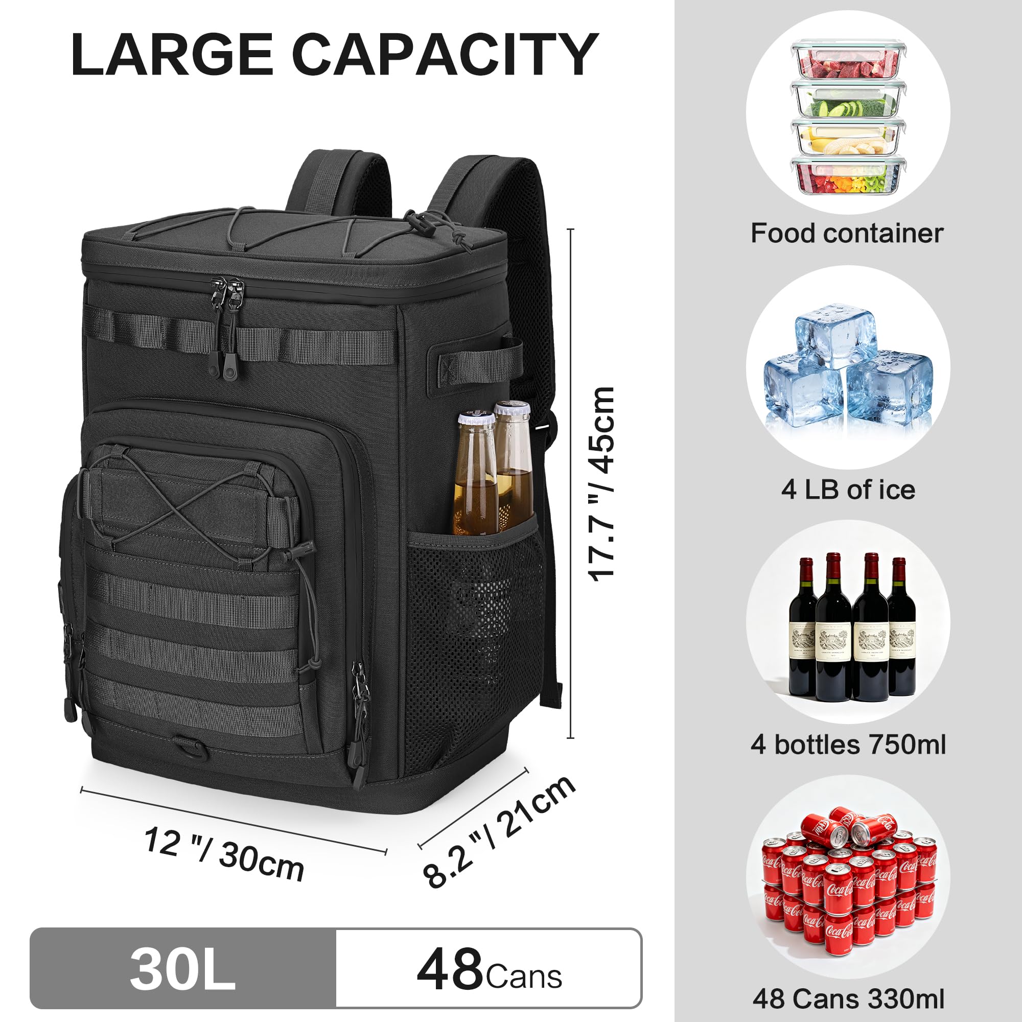 Hafmall 48-Can Leakproof Tactical Backpack Cooler
