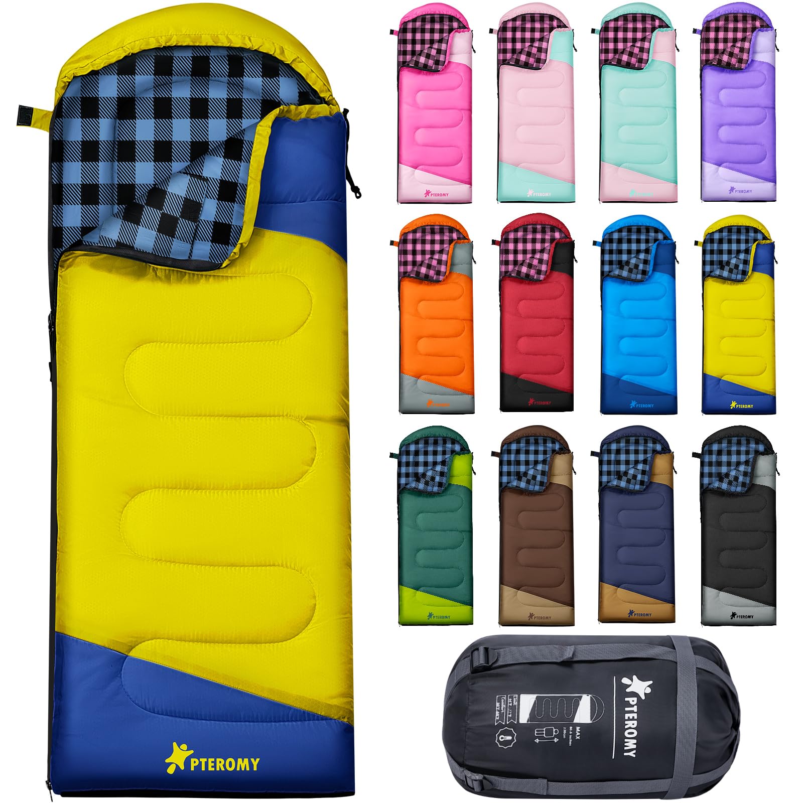 PTEROMY Lightweight Water-Resistant Camping Sleeping Bag