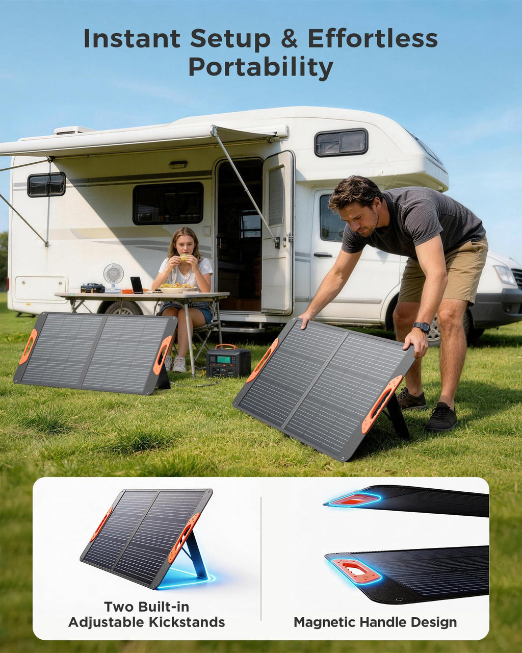 ZOUPW Portable Solar Panel for Camping and Travel