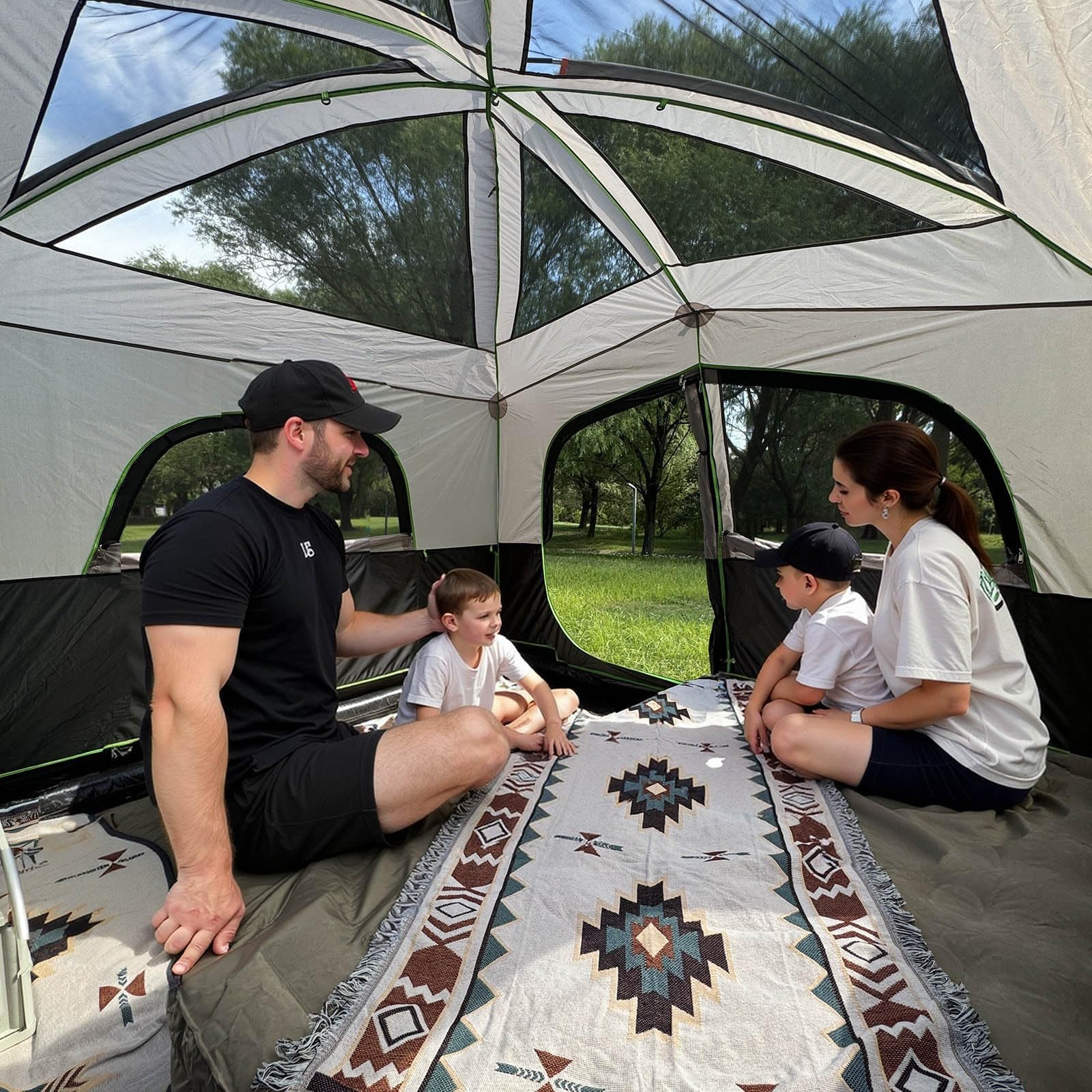 Happy Travel 6-Person Waterproof Cabin Tent with Rainfly