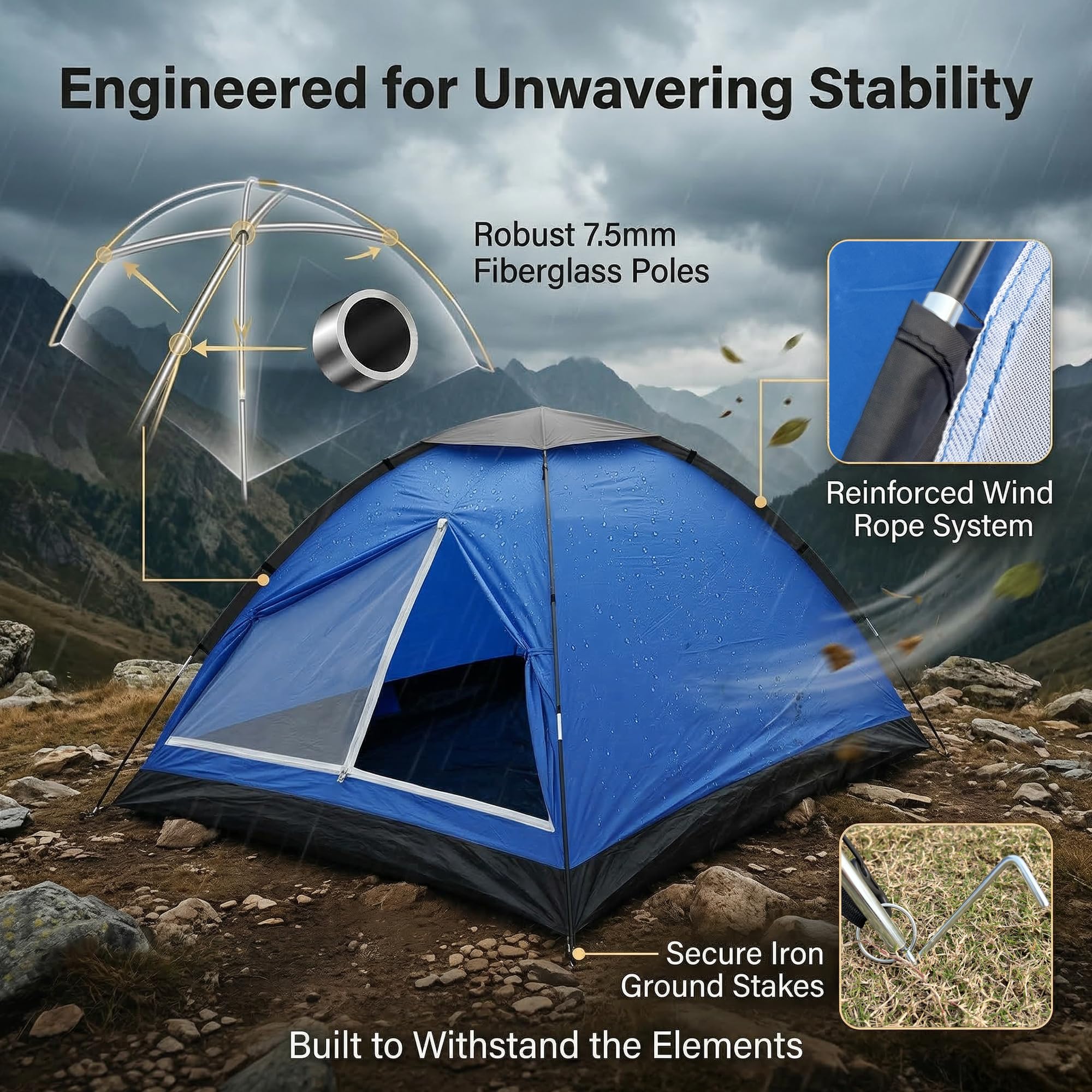 XL Lightweight Waterproof 1–2 Person Camping Tent