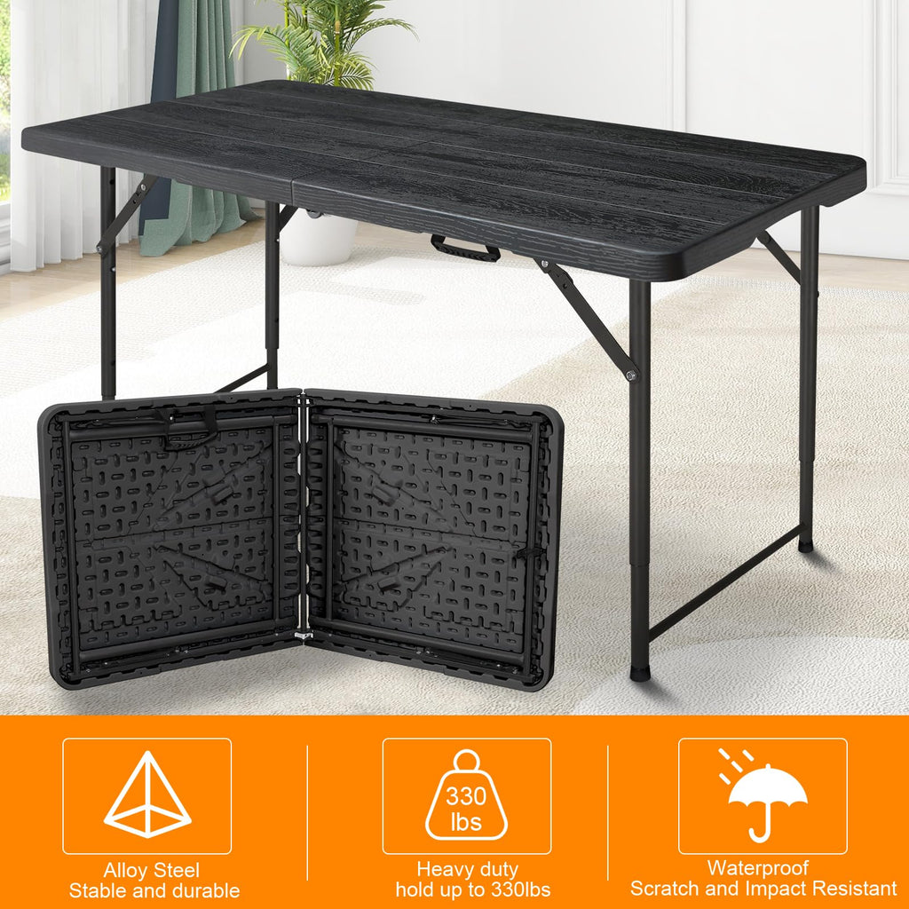 FROASISPRO 4-Foot Adjustable Folding Utility Table