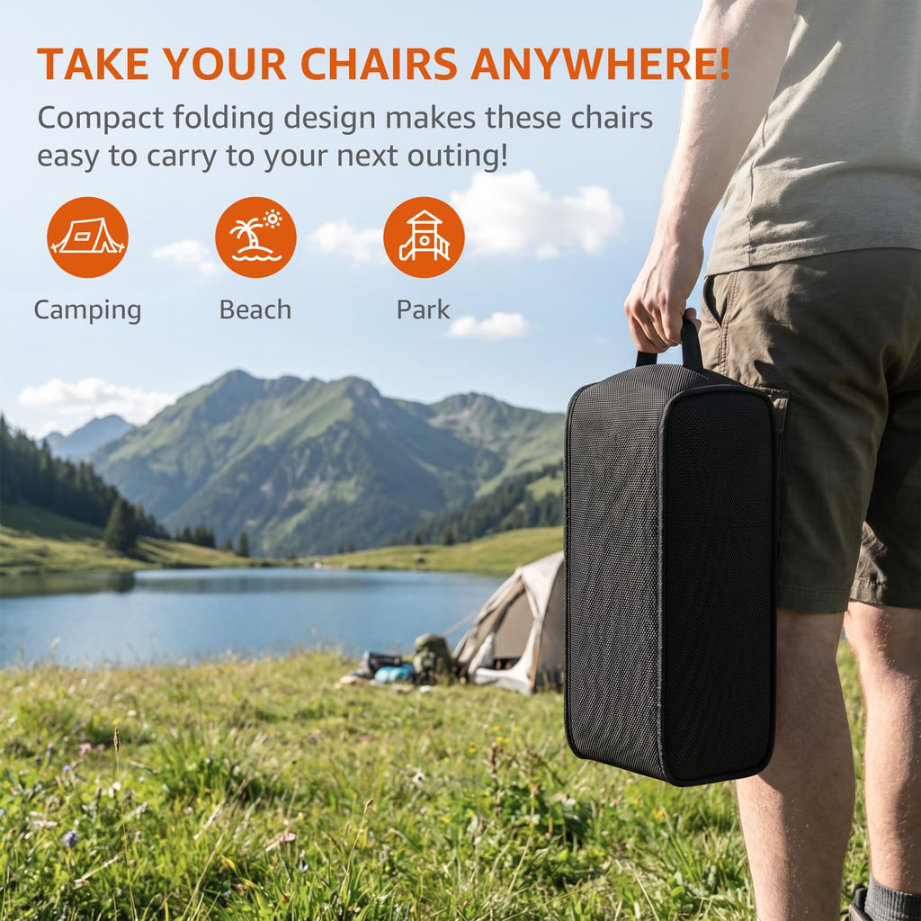 EVER ADVANCED Low-Profile Beach Chair with Cup Holder
