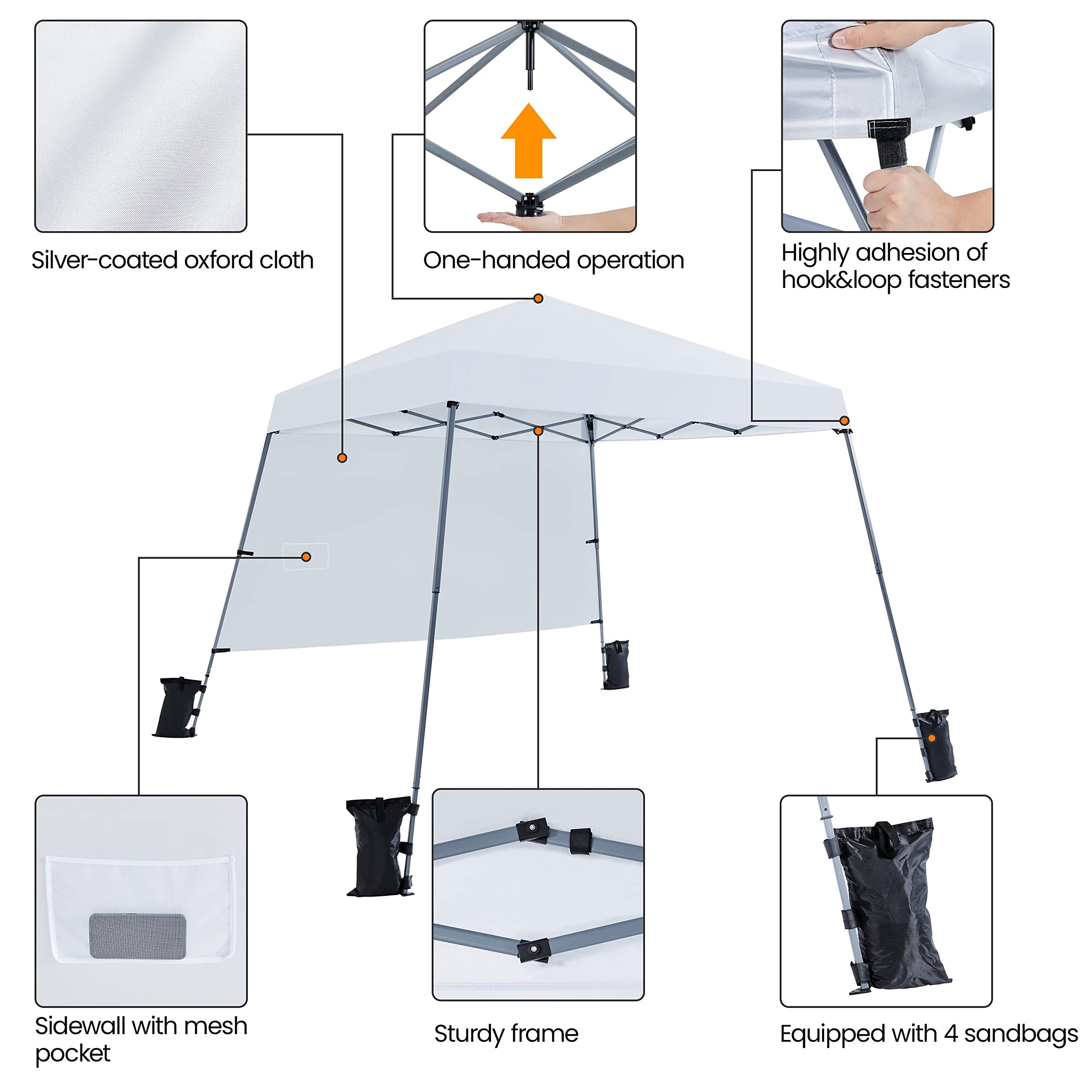 Yaheetech Pop-Up Canopy Tent with Sidewall and Backpack