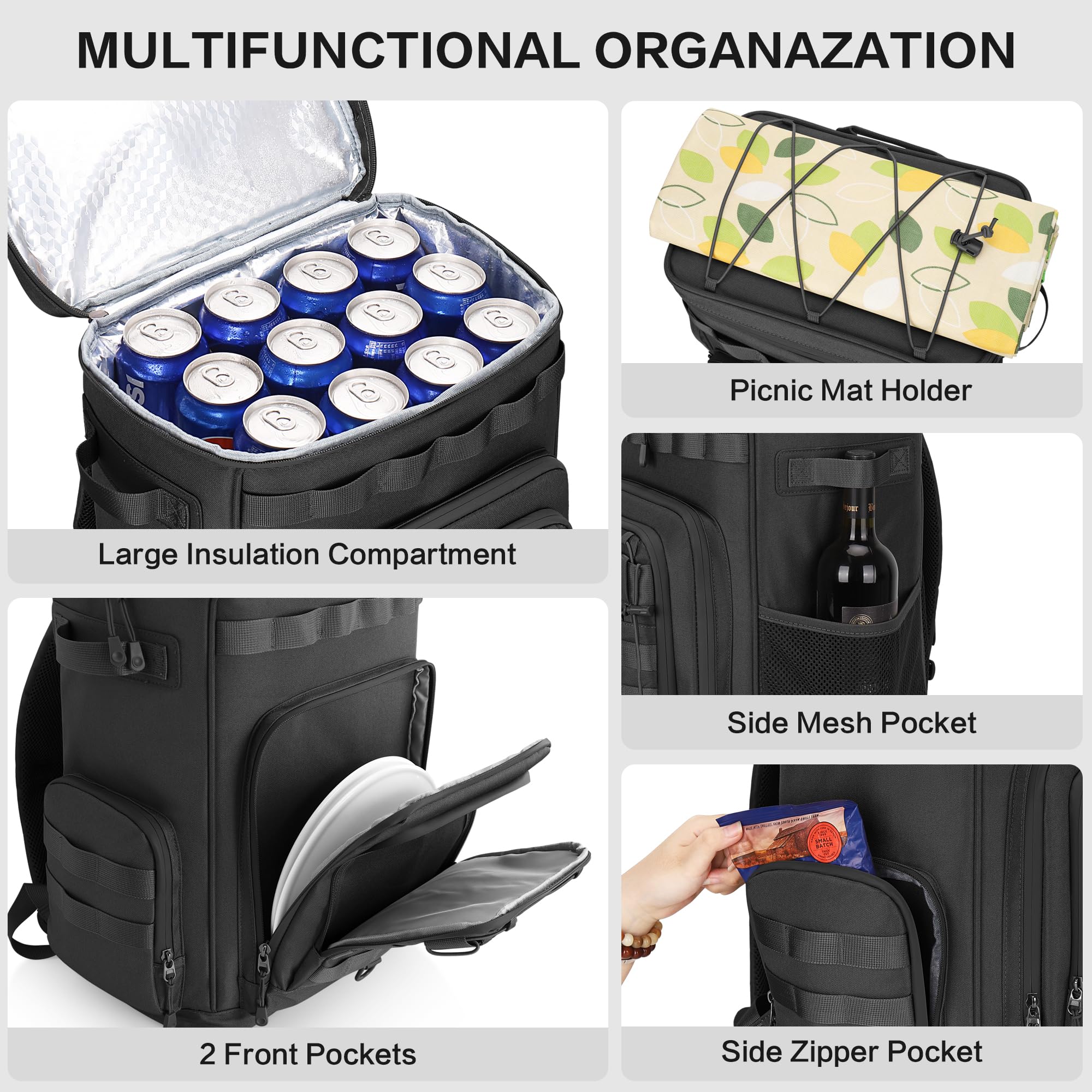 Hafmall 48-Can Leakproof Tactical Backpack Cooler