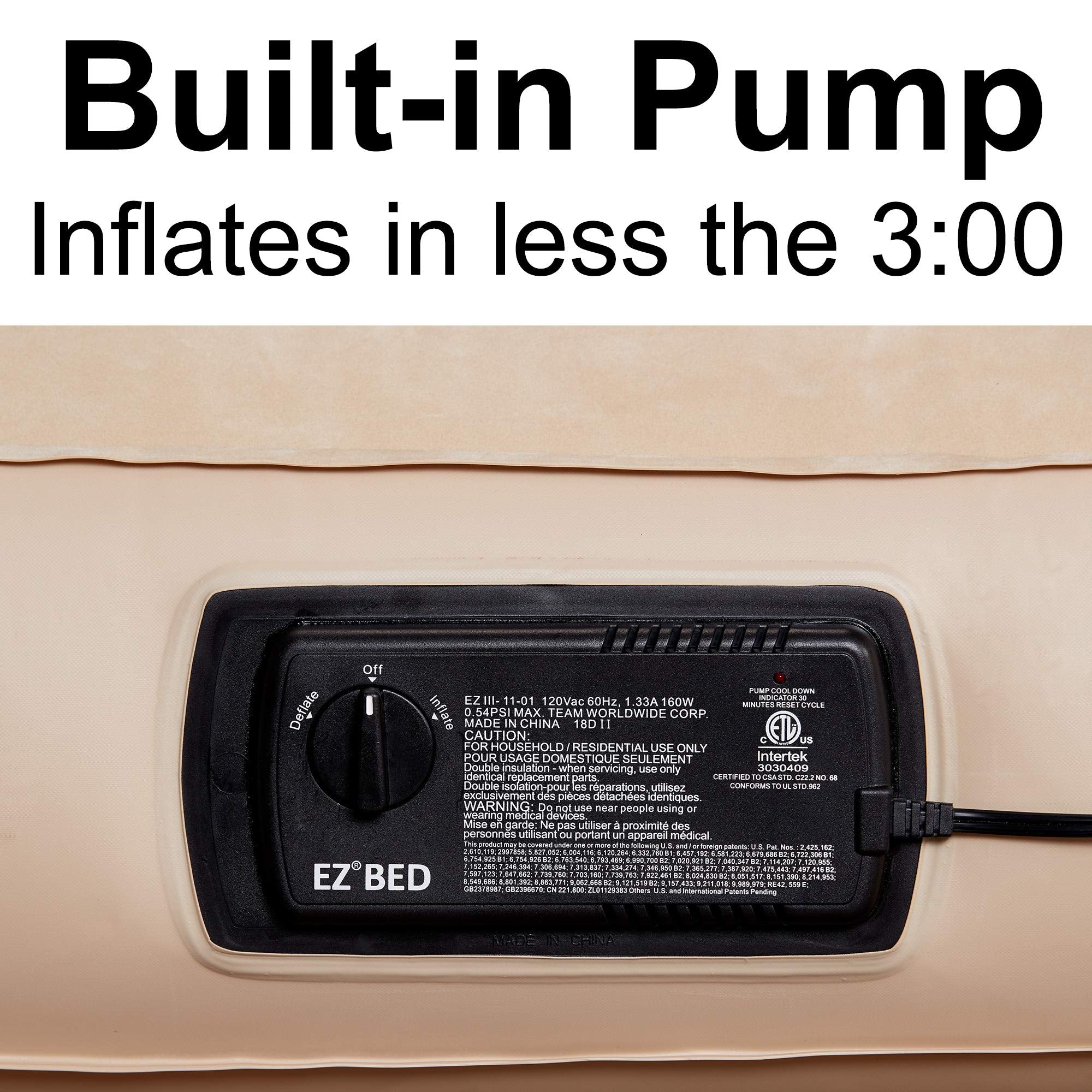 EZ Bed Portable Inflatable Air Mattress with Folding Frame