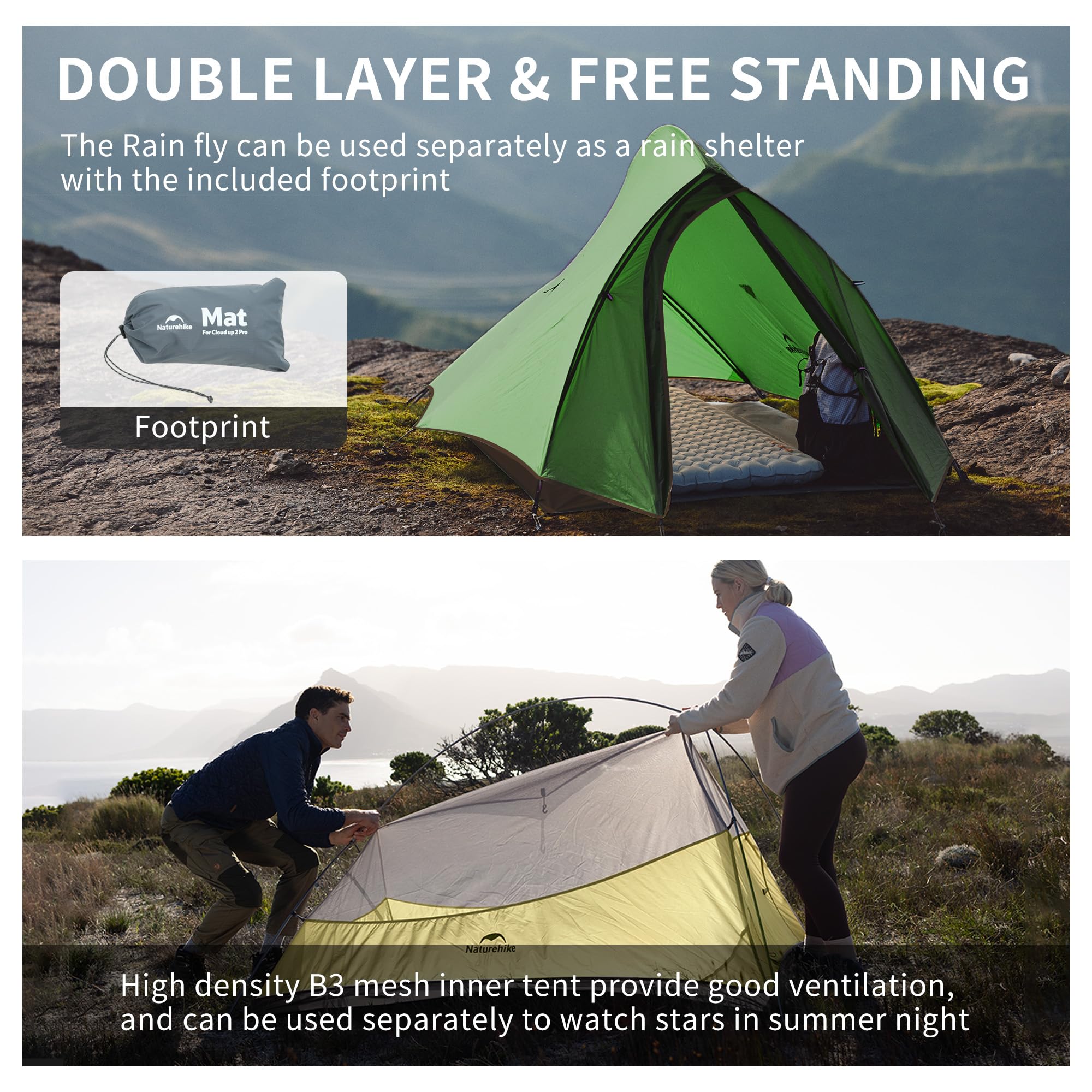 Naturehike Cloud-Up 2-Person Ultralight Backpacking Tent