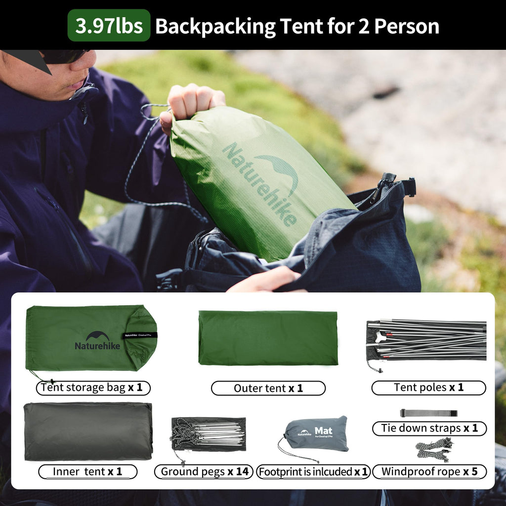 Naturehike Cloud-Up 2-Person Ultralight Backpacking Tent