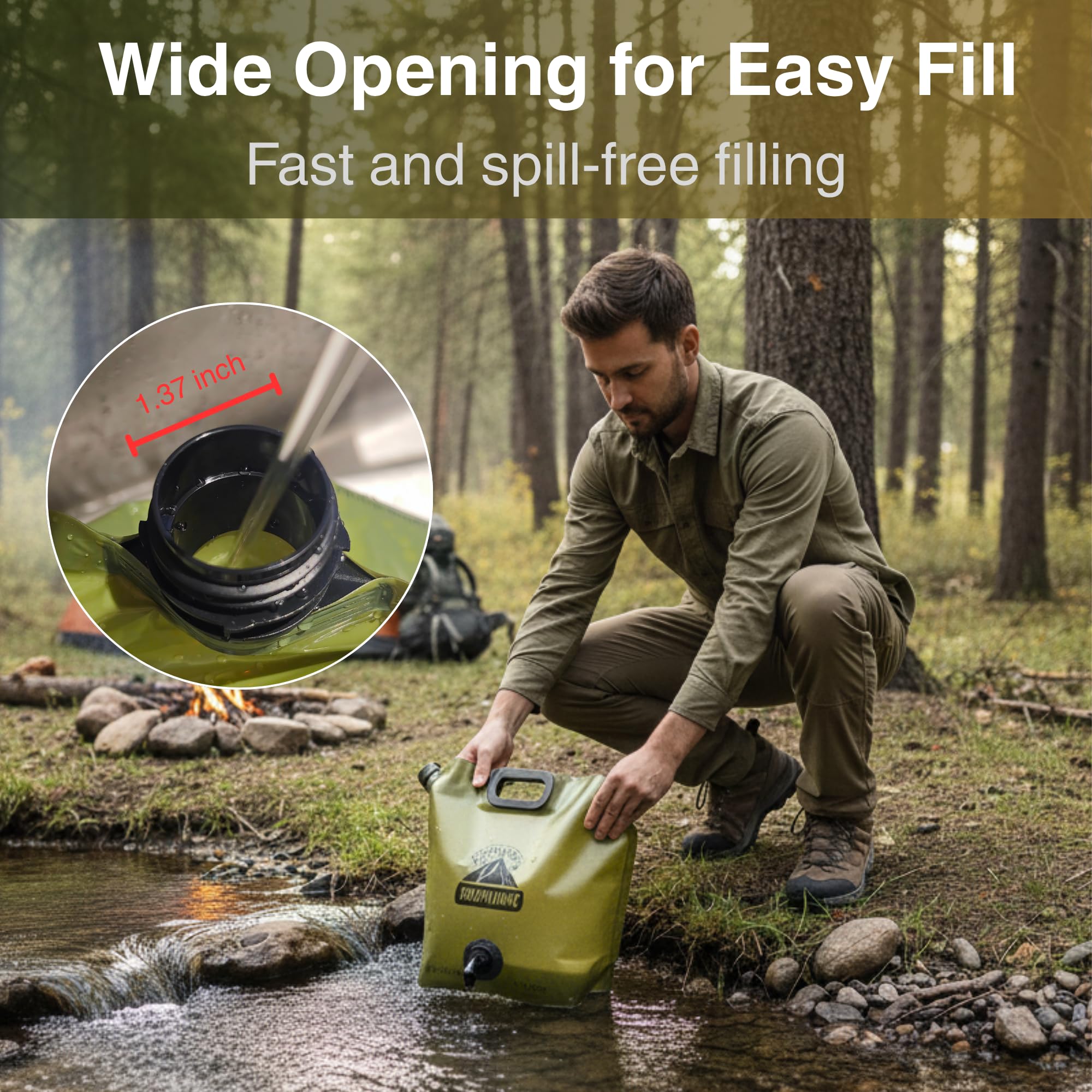 CoreMuse 2-Gallon Collapsible Water Container with Spout