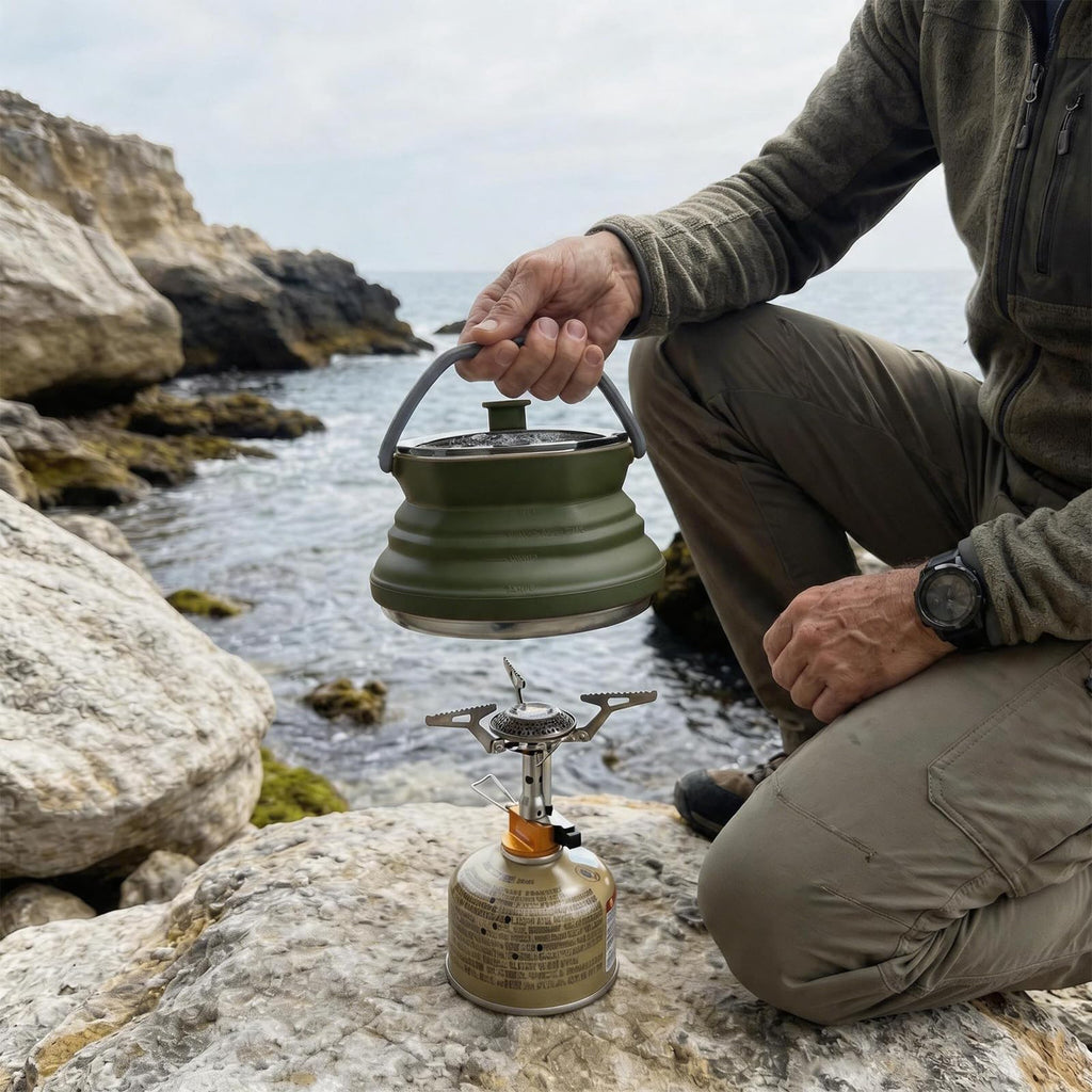 CAMPWOLF HEX 1L Collapsible Silicone Camping Kettle