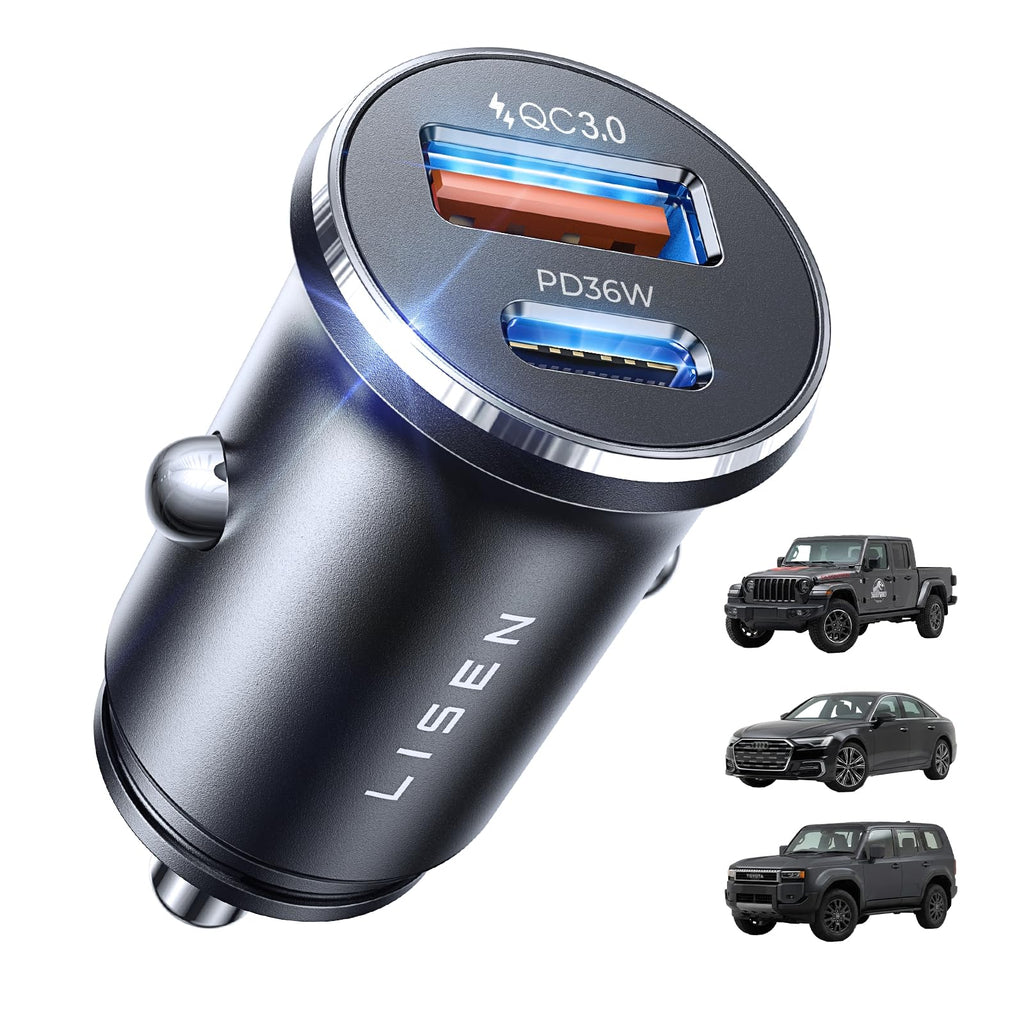 LISEN 95W Dual-Port USB-C Fast Car Charger Adapter