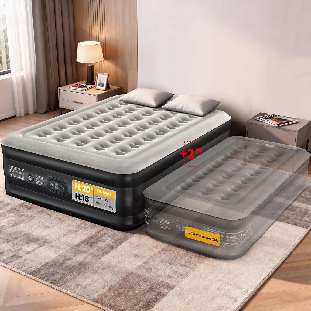 OhGeni Inflatable Air Mattress with Built-In Pump